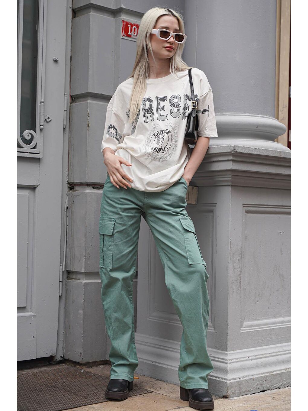 Mint Yeşili Cep Detaylı Kargo Pantolon Mg1602-2