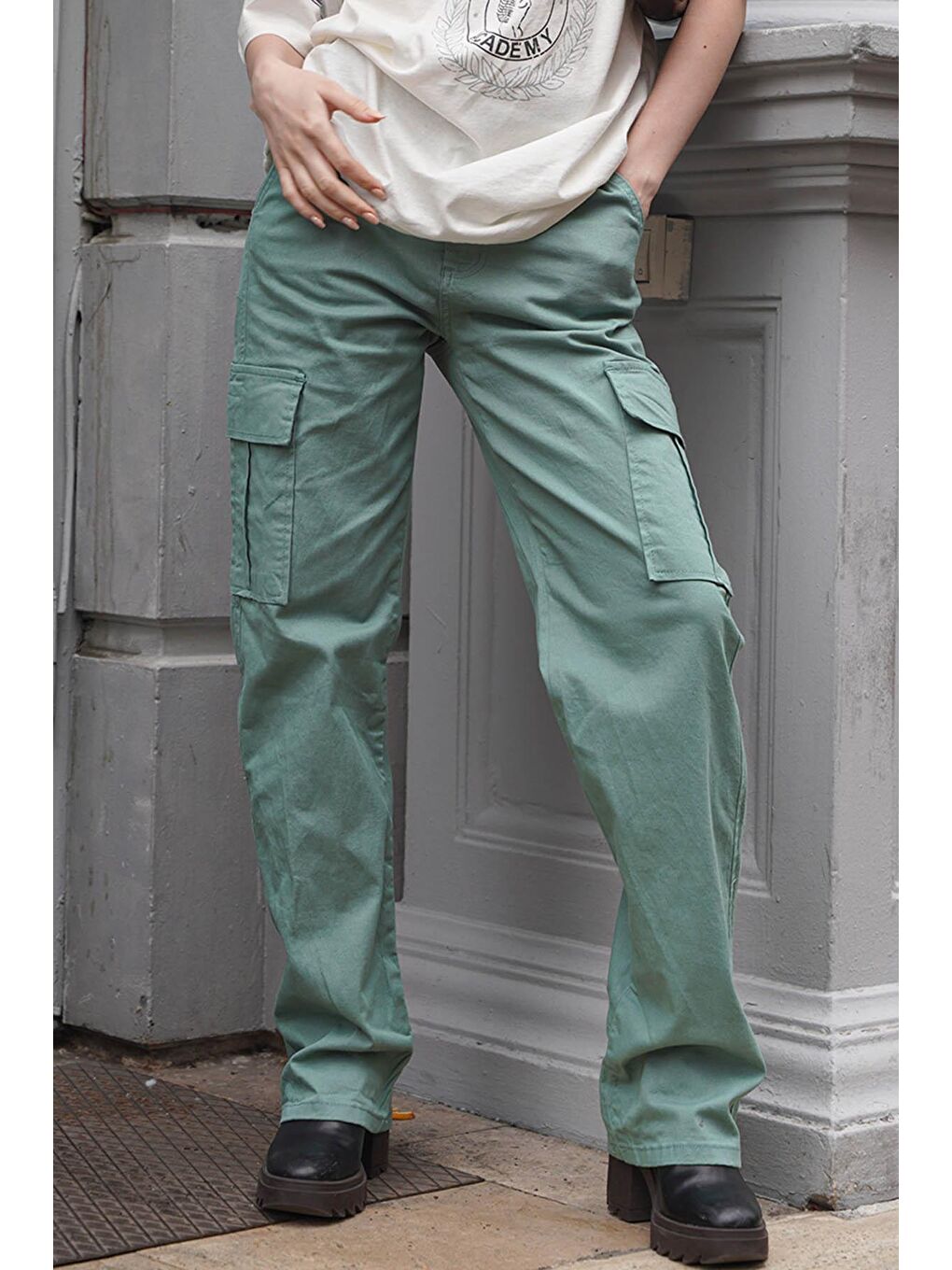 Mint Yeşili Cep Detaylı Kargo Pantolon Mg1602-3