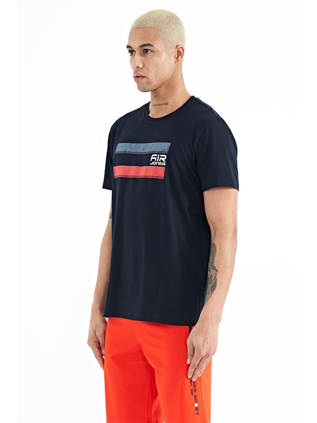 AIR JONES Lacivert Donald Lacivert Standart Kalıp Erkek T-Shirt - 88217 - 4