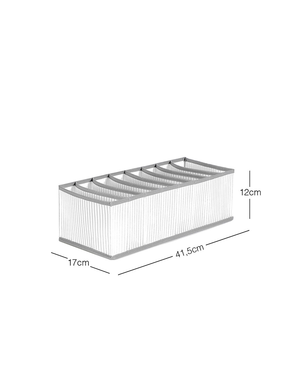 8 Bölmeli Gri Çizgili Çekmece Düzenleyici 17 x 41,5 x 12 cm-3