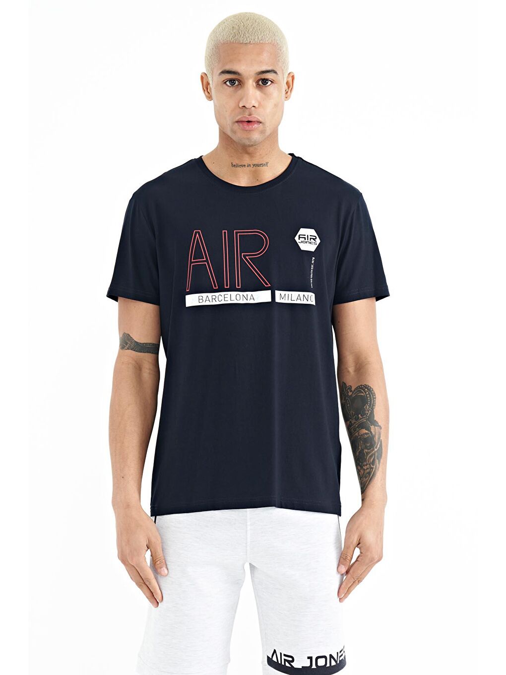 AIR JONES Lacivert Conan Lacivert Standart Kalıp Erkek T-Shirt - 88209