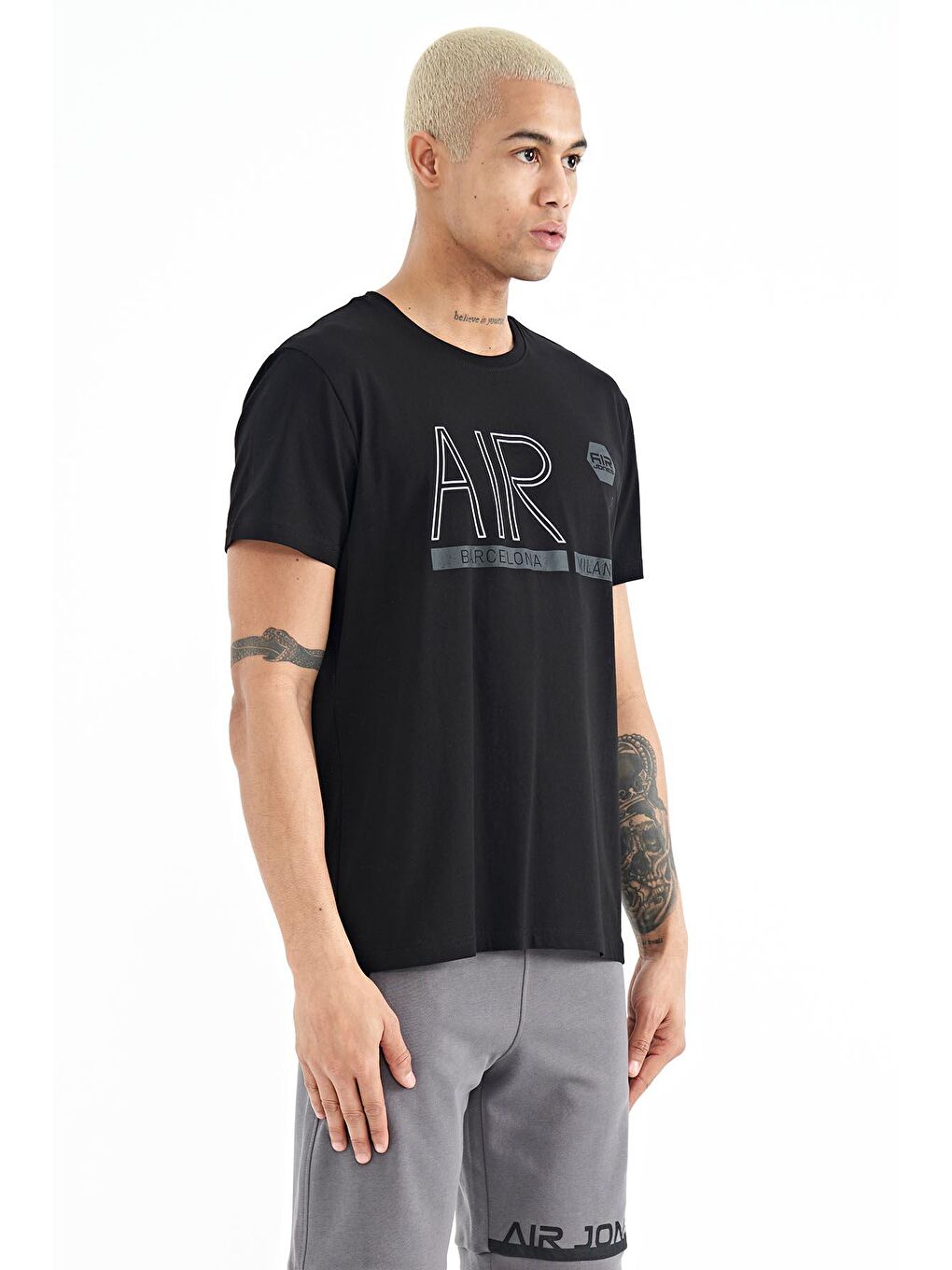 AIR JONES Siyah Conan Siyah Standart Kalıp Erkek T-Shirt - 88209 - 3