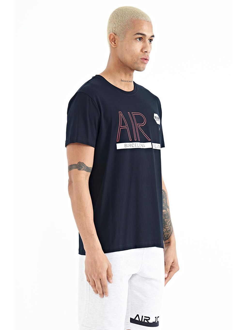 AIR JONES Lacivert Conan Lacivert Standart Kalıp Erkek T-Shirt - 88209 - 3