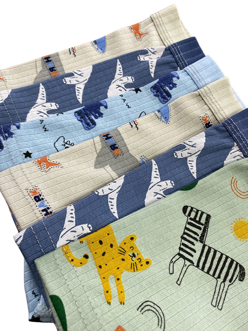 Karışık 6'lı Erkek Çocuk %100 Pamuk Fitilli Baskılı Yüksek Kaliteli Boxer-7