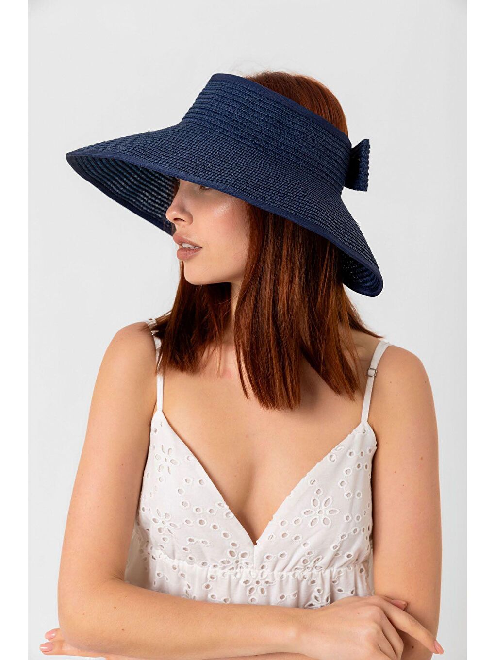 Lacivert Kurdeleli Hasır Vizör Şapka Hsr2080-4