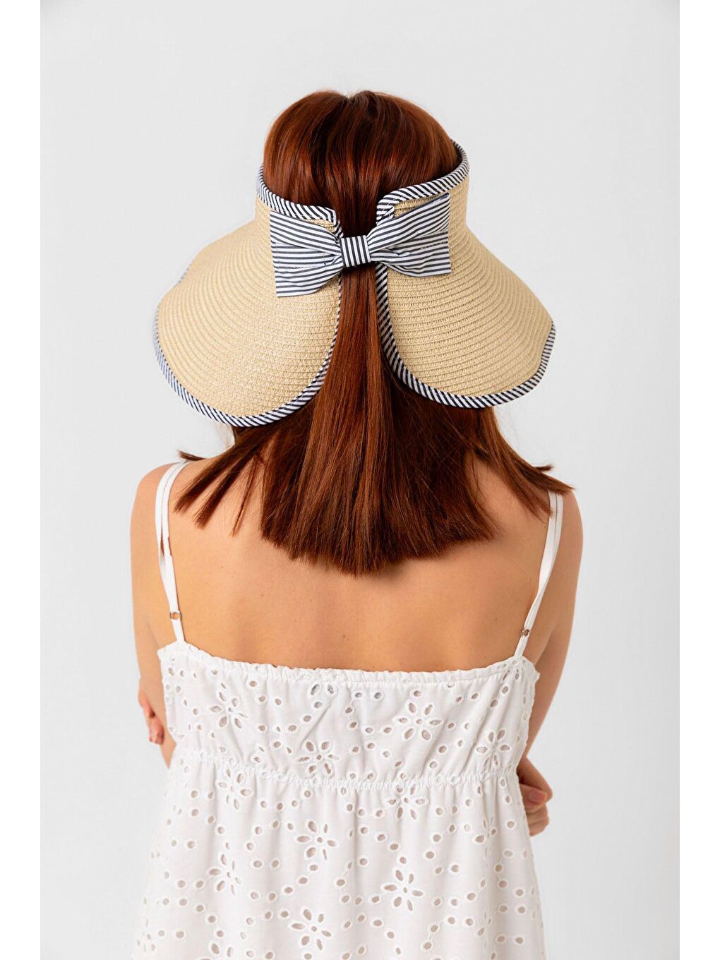 Bej Tepesi Açık Hasır Vizör Şapka Hsr2078-5