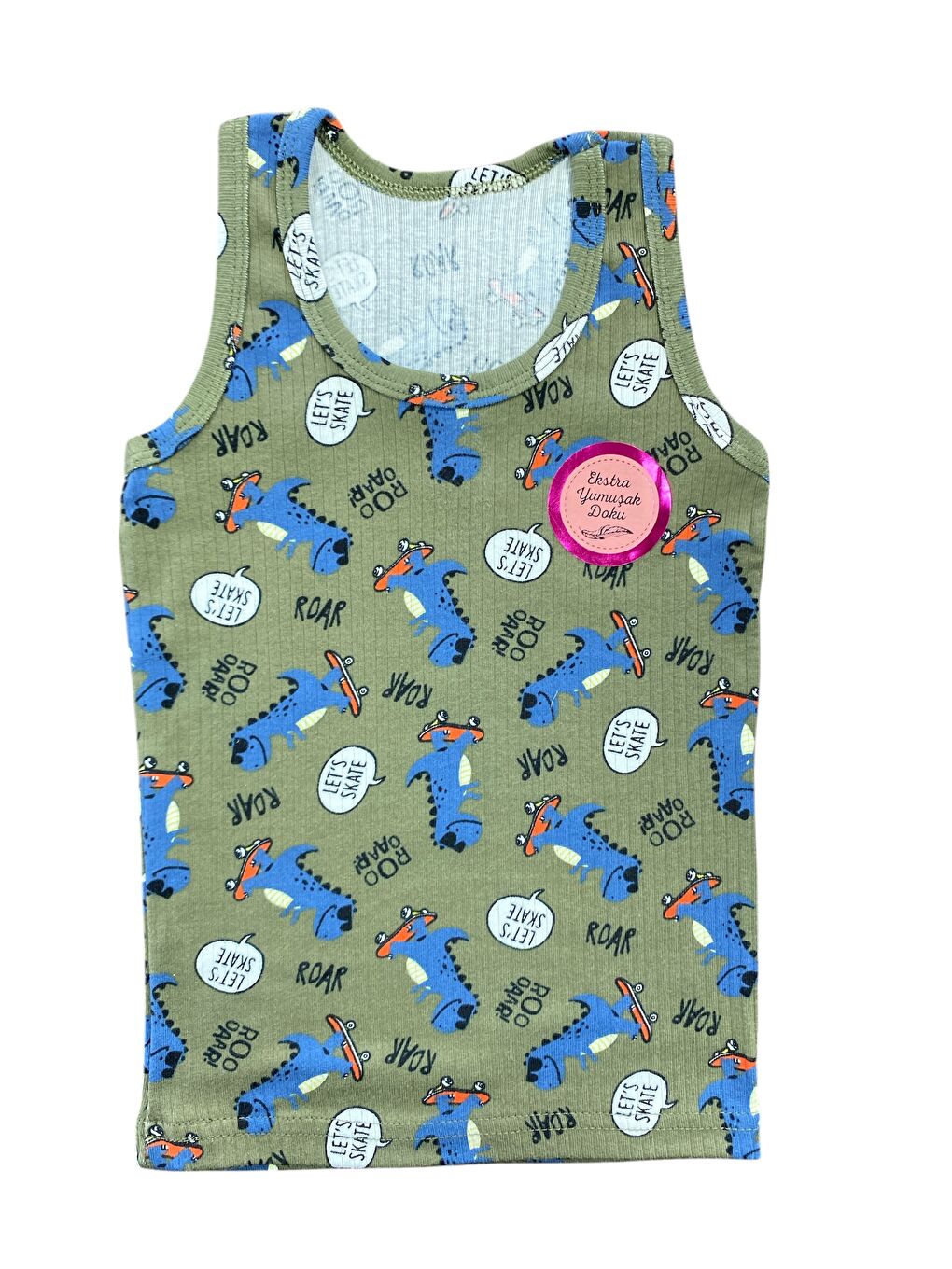 Karışık 6'lı Erkek Çocuk %100 Pamuk Fitilli Baskılı Yüksek Kaliteli Atlet-3