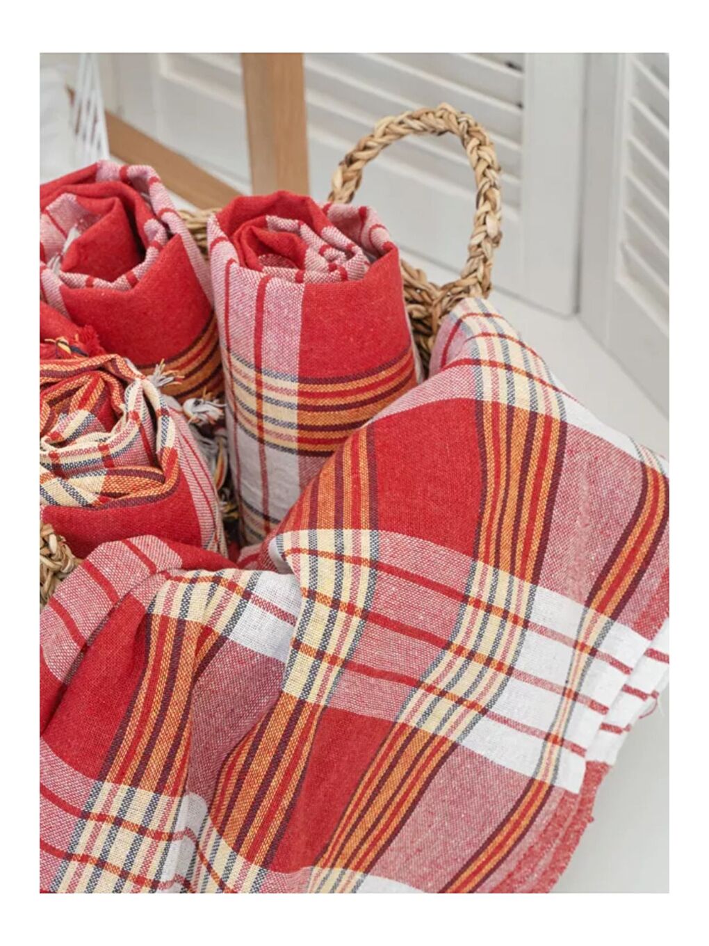 Kırmızı 4 Adet Klastik Pamuk Peştemal (Geleneksel Hamam Peştemali)-1