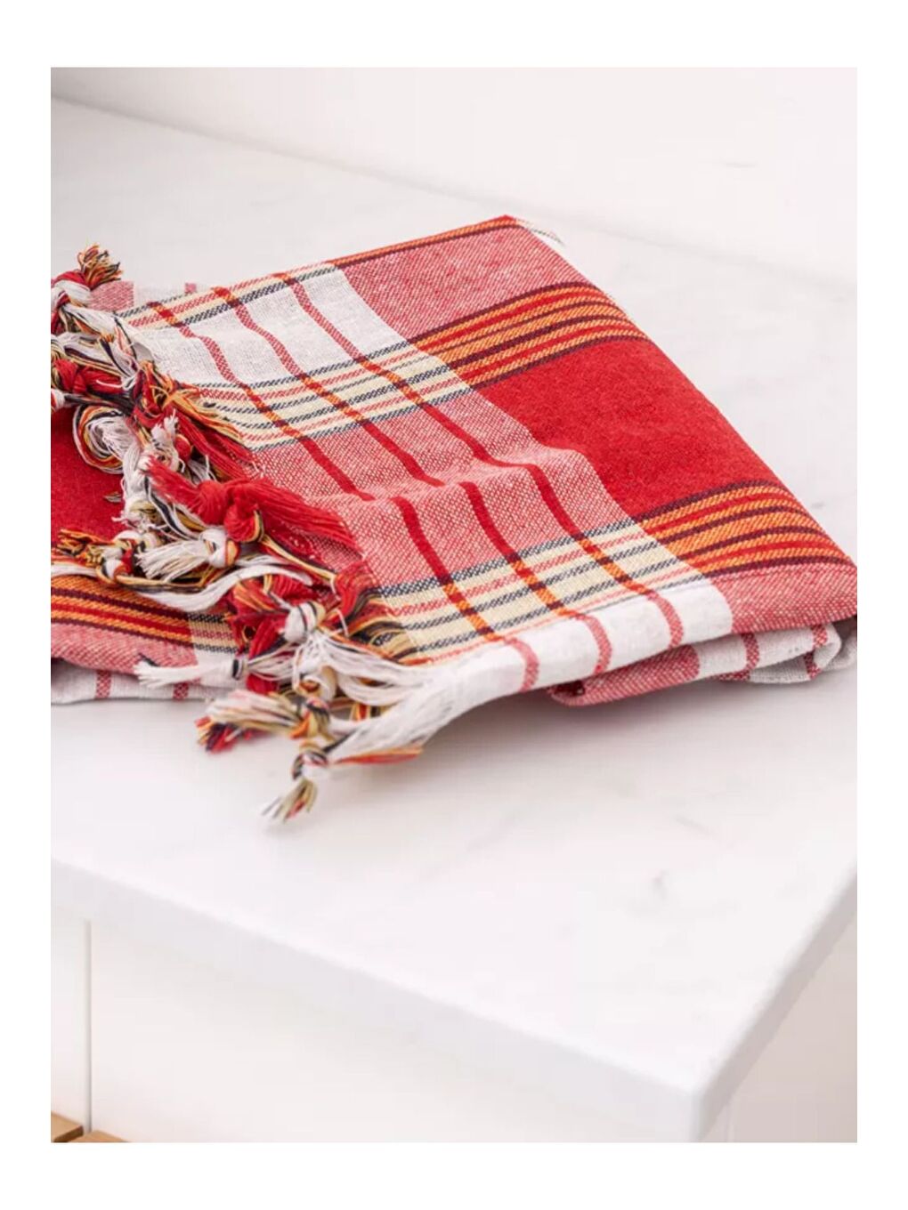 Kırmızı 4 Adet Klastik Pamuk Peştemal (Geleneksel Hamam Peştemali)-2