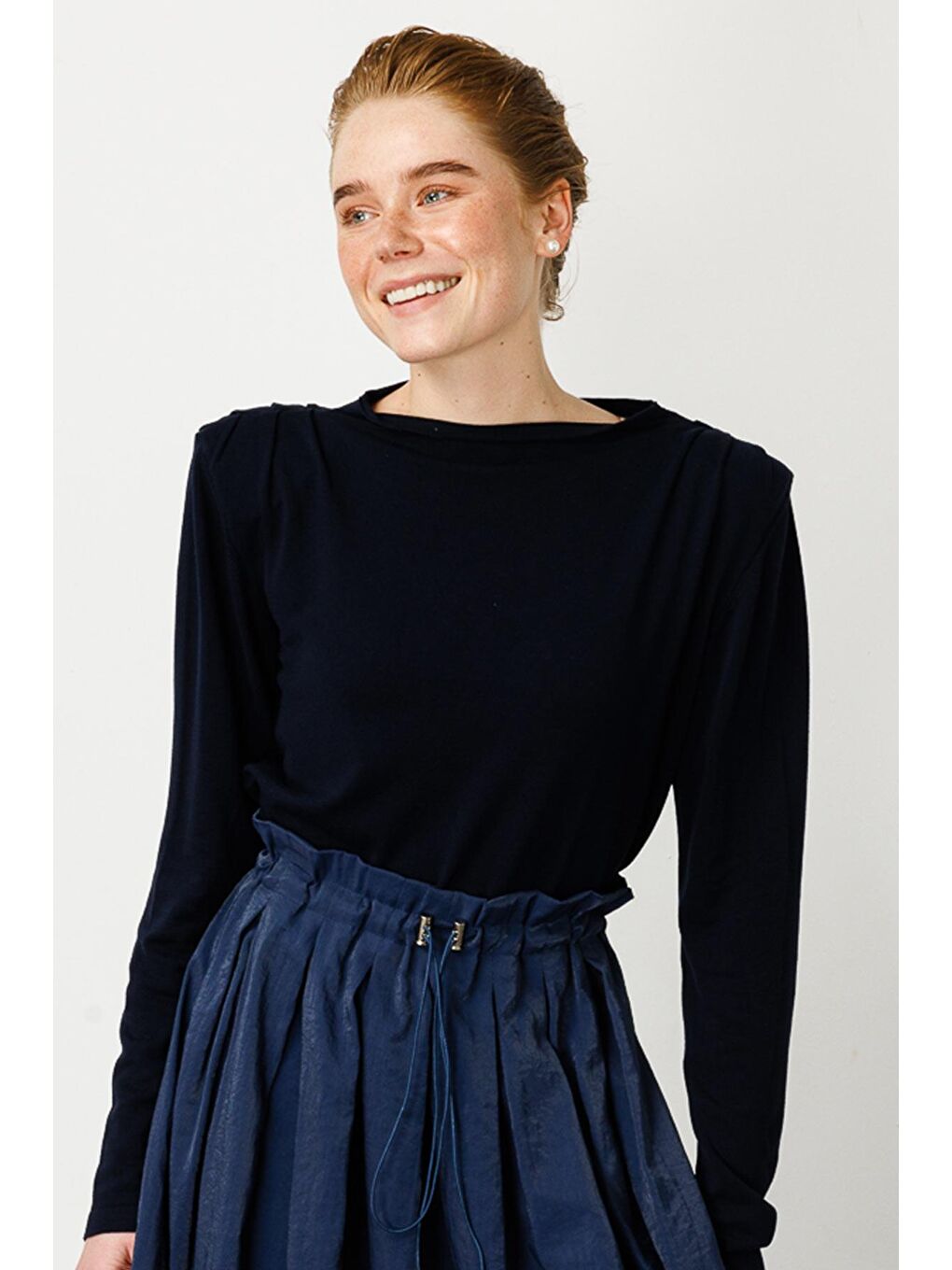 Vatkalı Crop Top - Lacivert