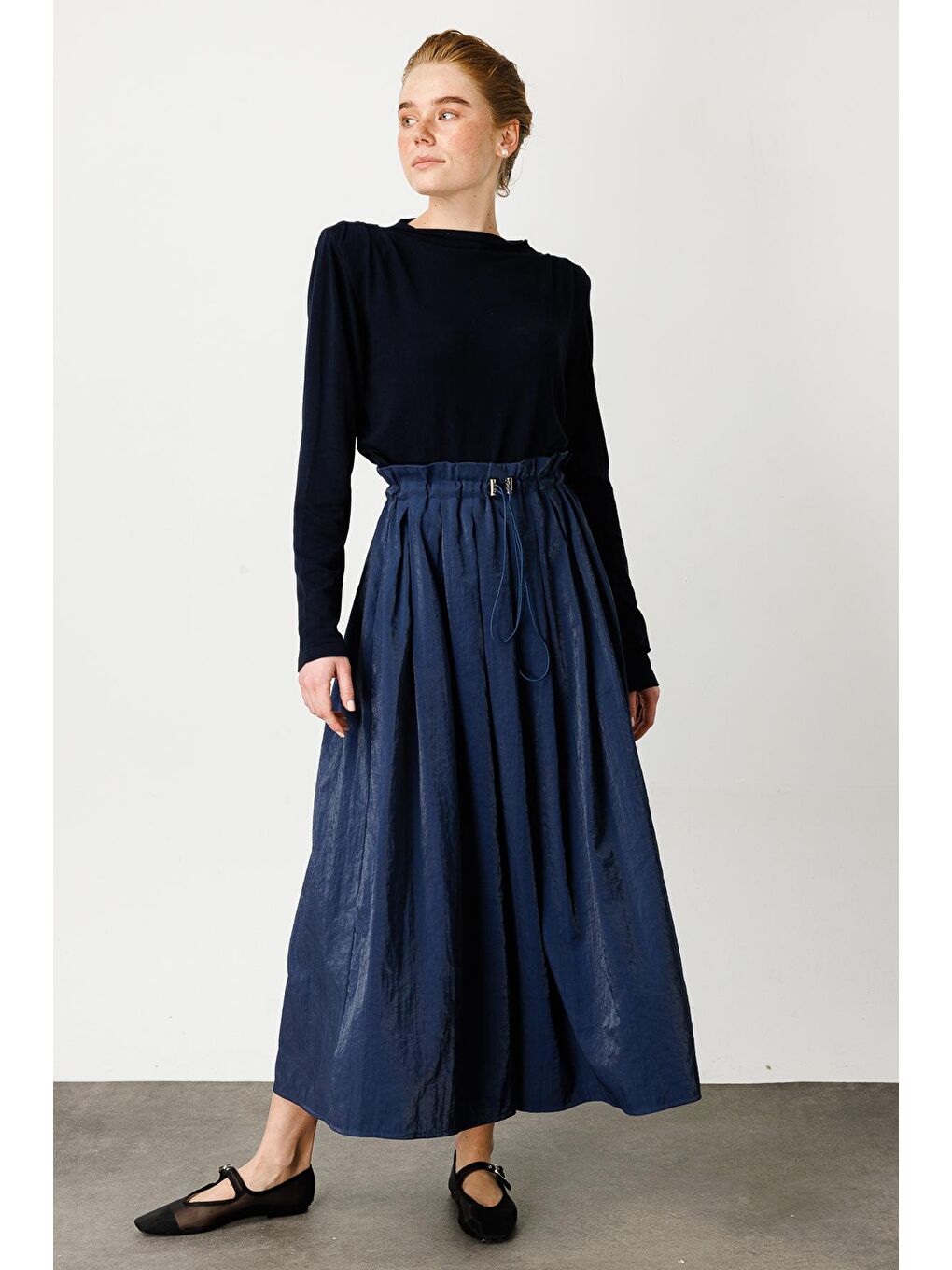 Vatkalı Crop Top - Lacivert-3