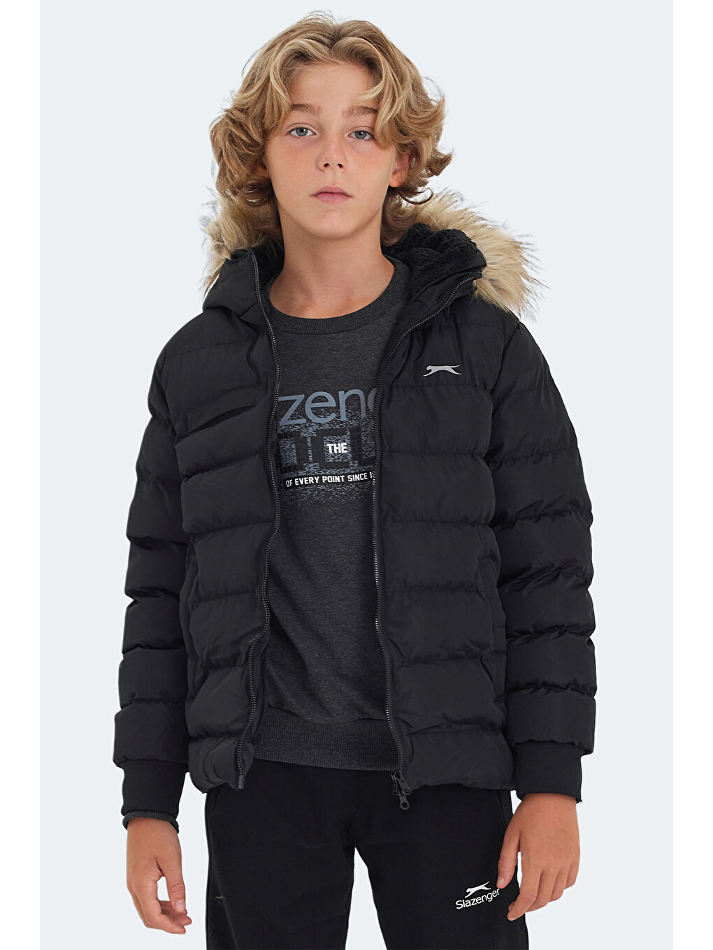 CALISTO NEW Unisex Çocuk Mont Siyah-5