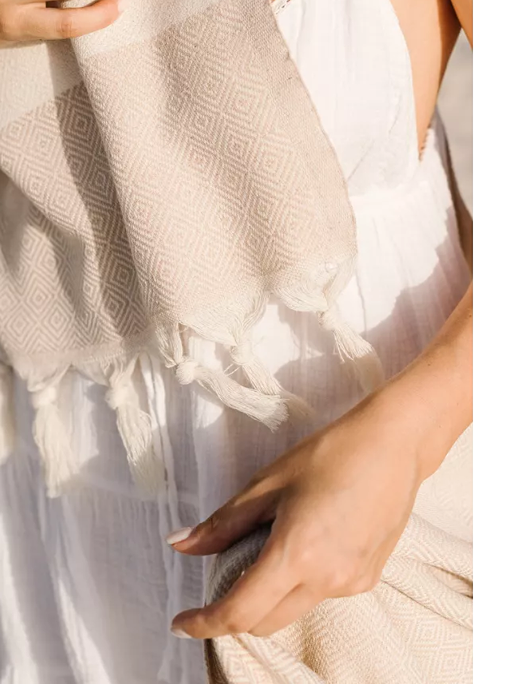 Bej Elmas Yöresel Peştemal – 100x180 cm | %100 Pamuk BEJ/100X180CM-2