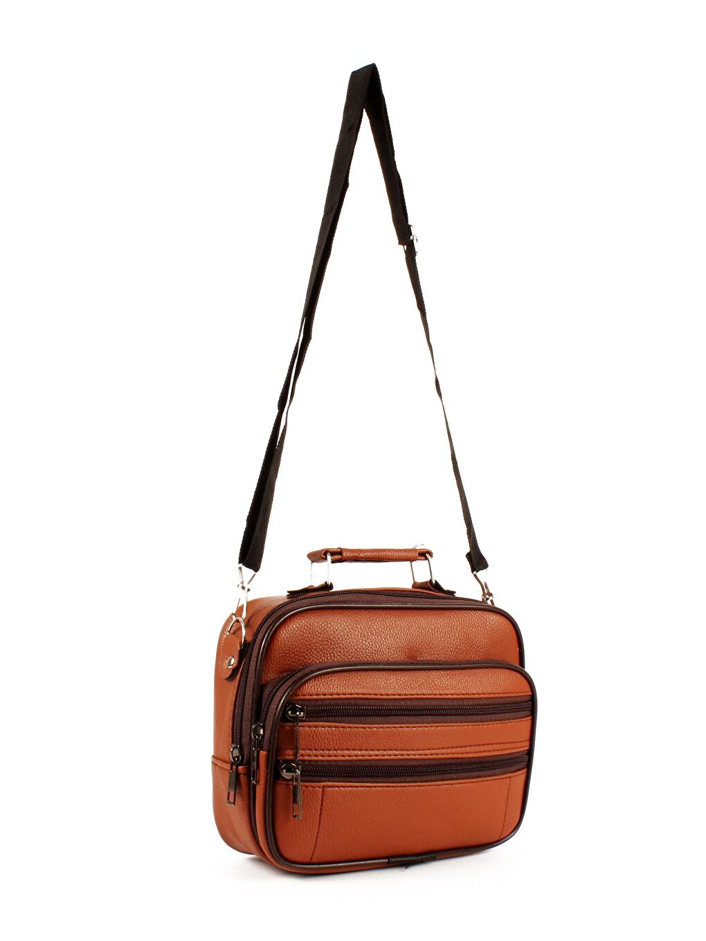 Kahverengi Erkek Üçlü Kasa Destekli Lüx El ve Omuz Çantası Takımı (1719)-2