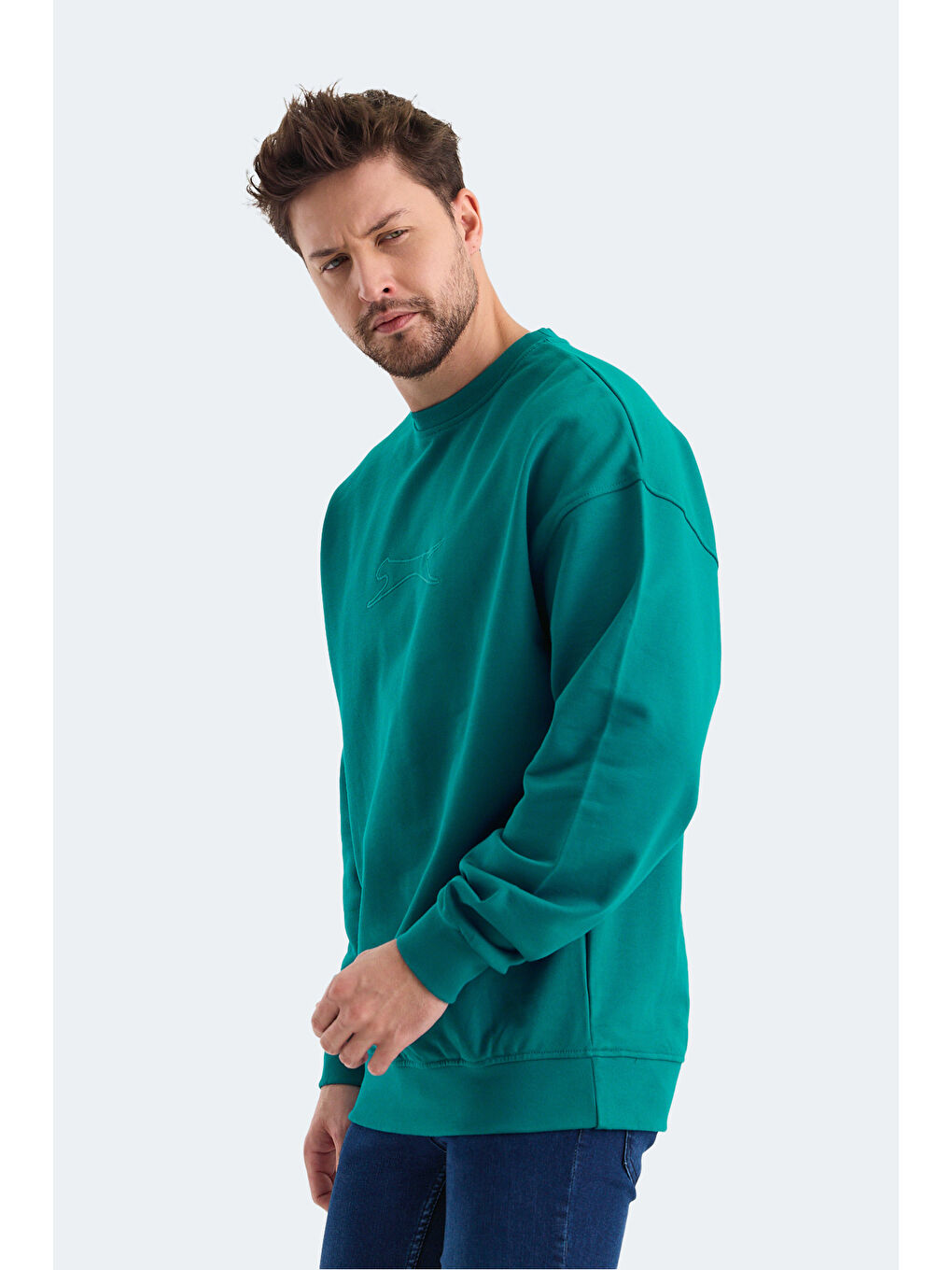 VADIK Oversize Erkek Petrol Sweatshirt-2