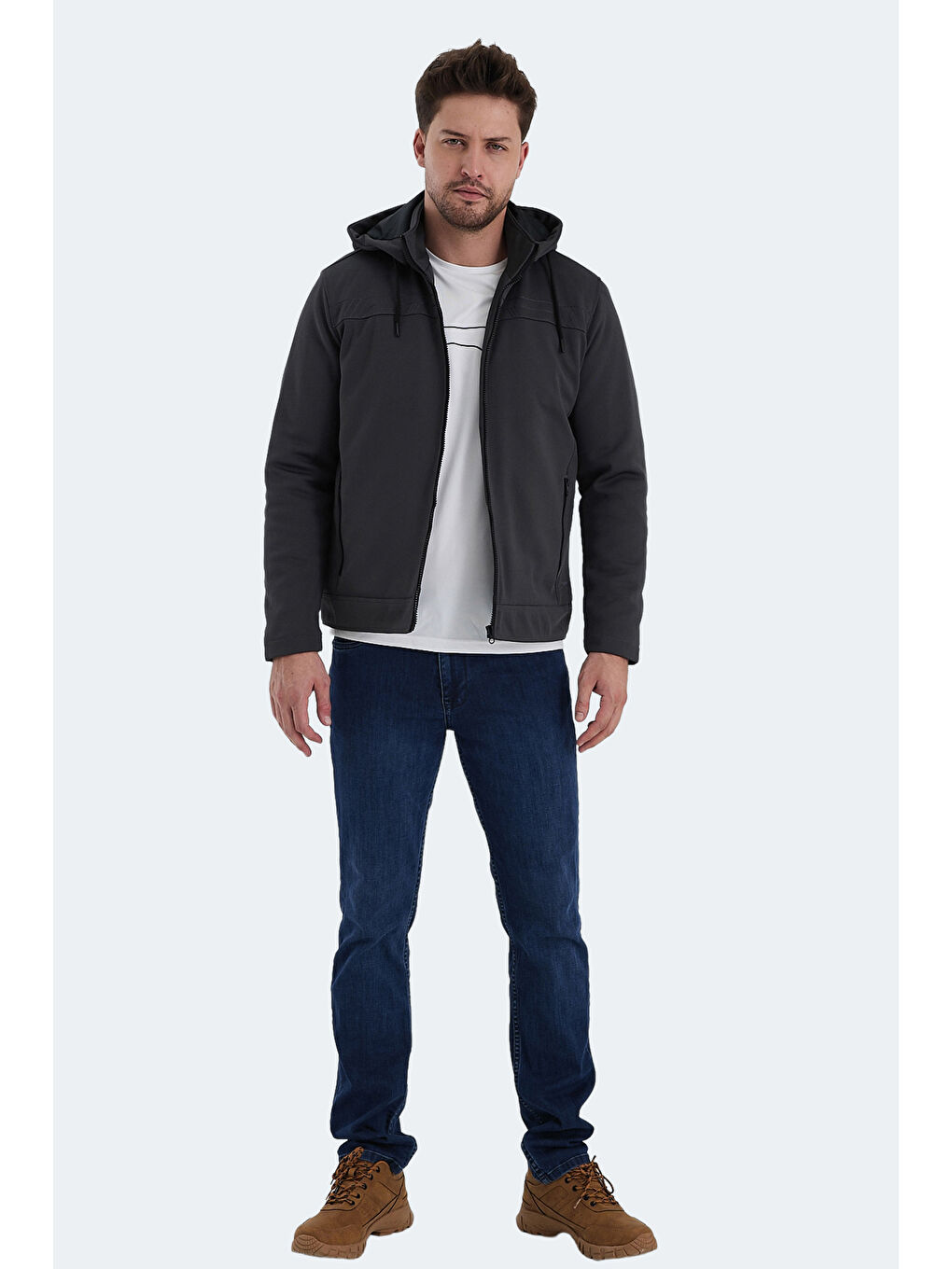 HENDRIKKO Erkek Mont  Kaban Koyu Gri-6