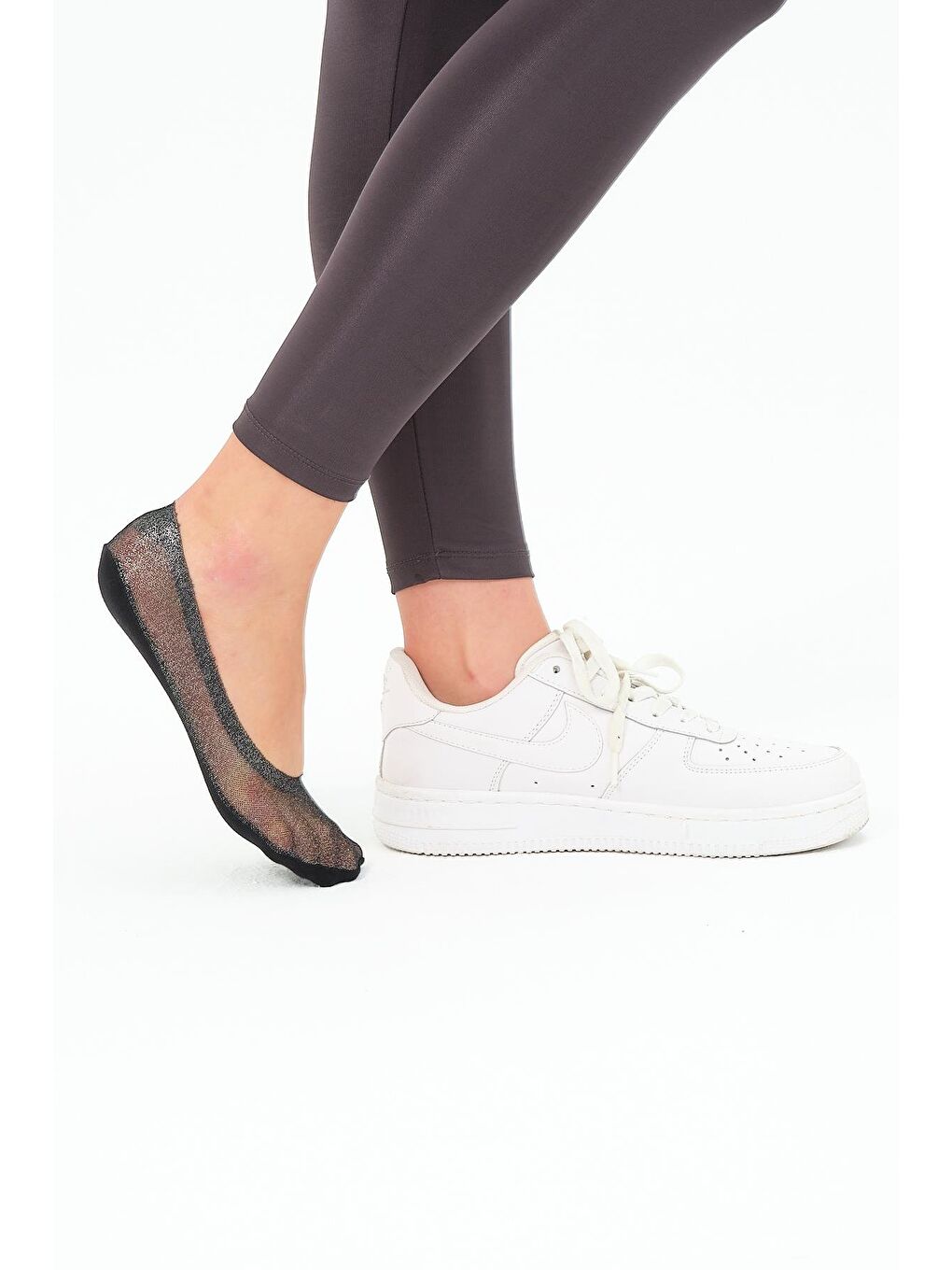 Simli Lazer Çorap Siyah-1