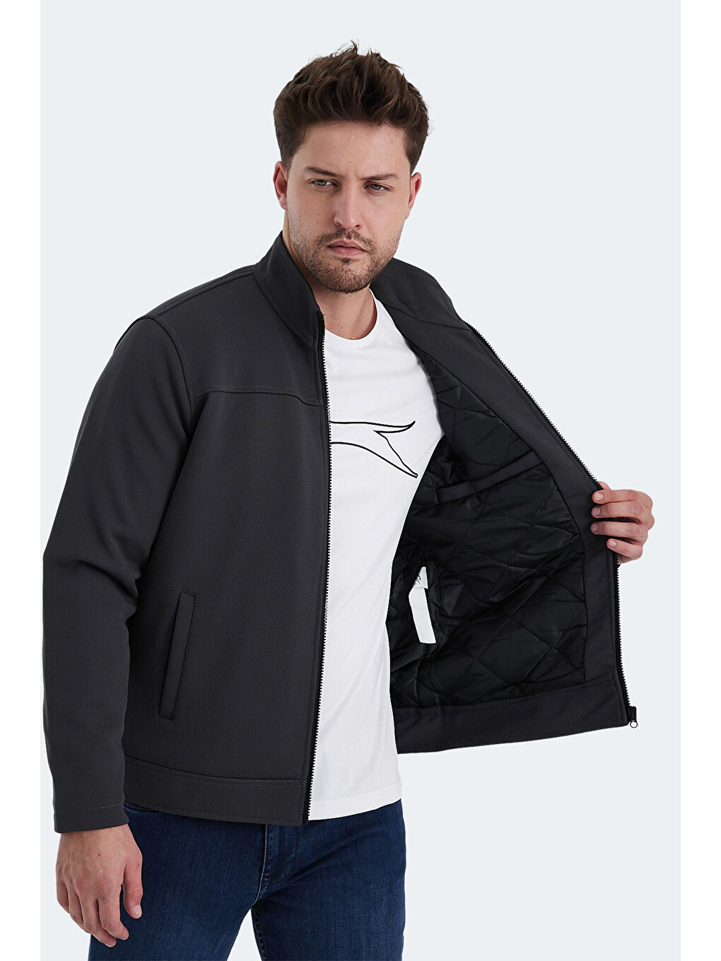 HEBEL IN Erkek Mont  Kaban Koyu Gri-4