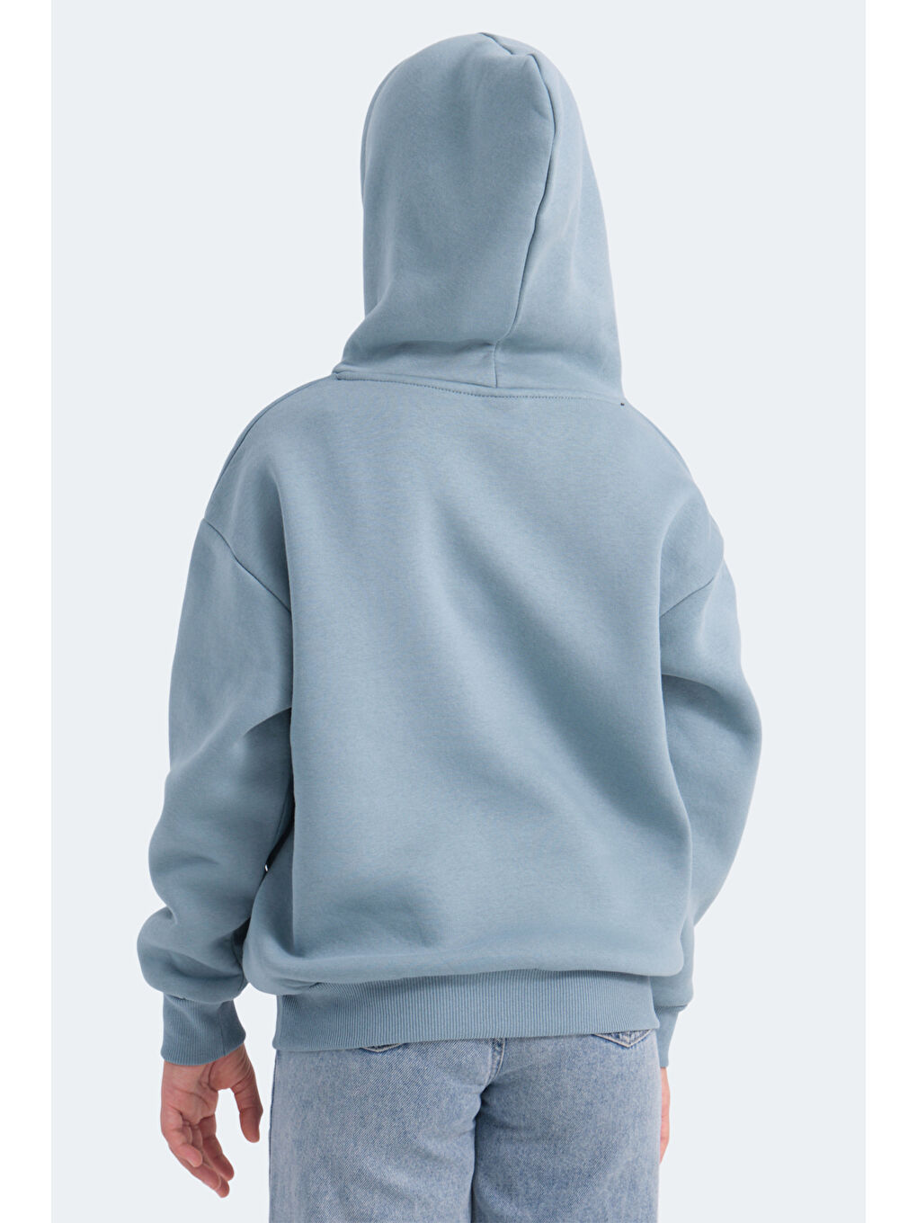 LENE Unisex Çocuk Kapüşonlu Cepli Mavi Sweatshirt-1