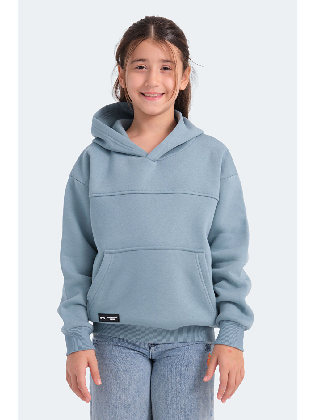 LENE Unisex Çocuk Kapüşonlu Cepli Mavi Sweatshirt-2