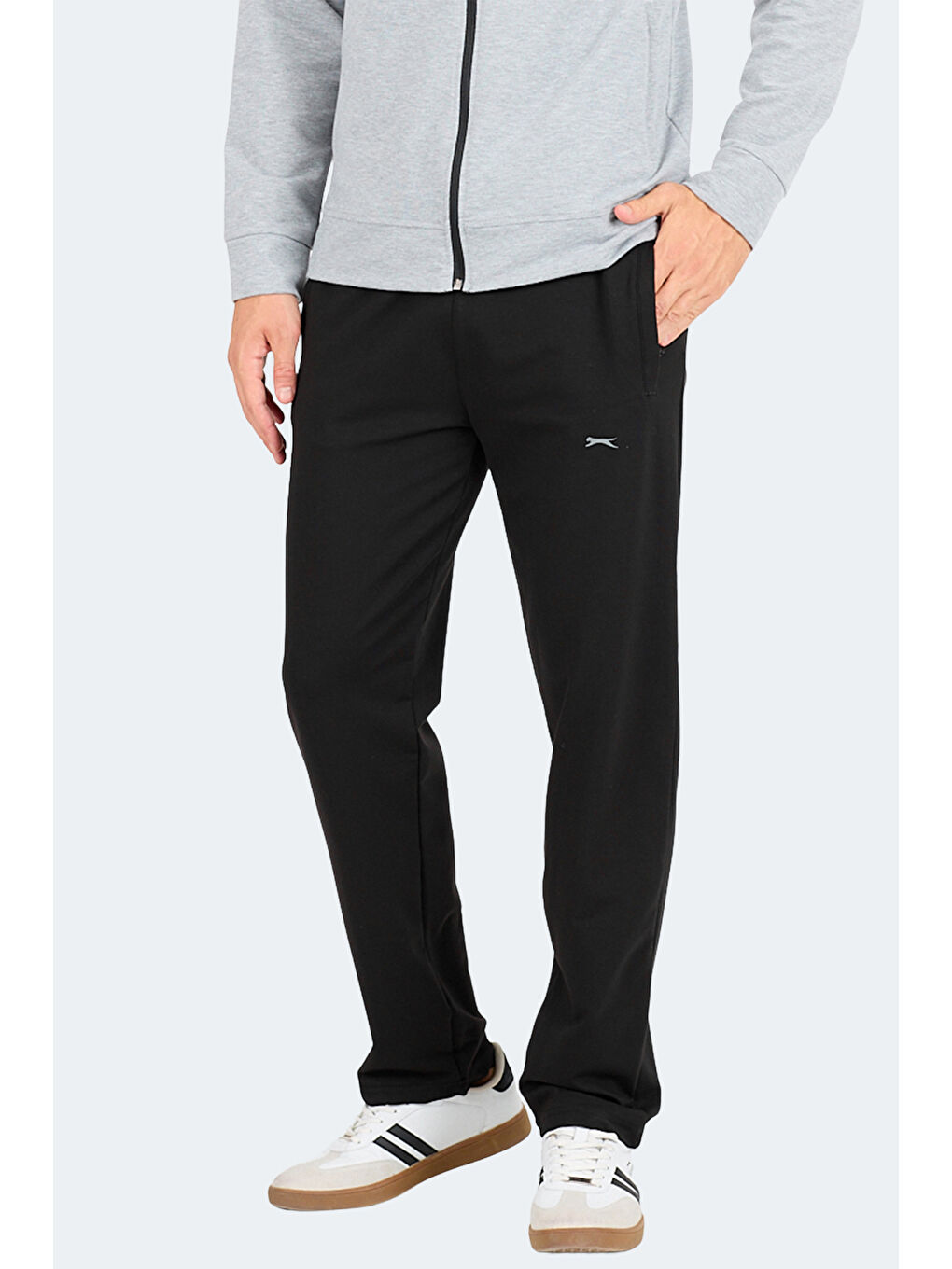 ORDER IN Erkek Fermuarlı Dik Yaka Cepli Gri Eşofman Takımı-5