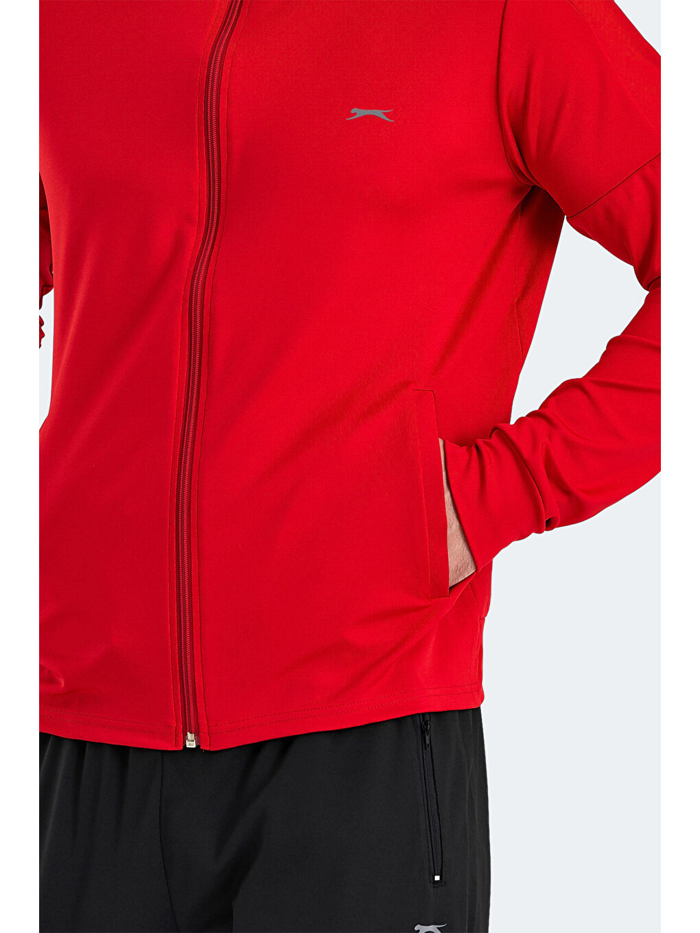 RARELY Erkek Fermuarlı Dik Yaka Cepli Kırmızı Eşofman Takımı-4