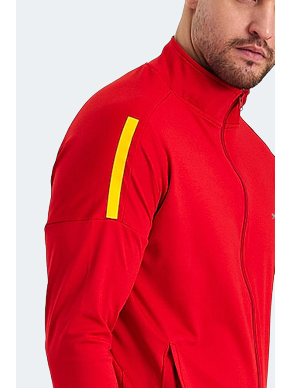 RARELY Erkek Fermuarlı Dik Yaka Cepli Kırmızı Eşofman Takımı-5