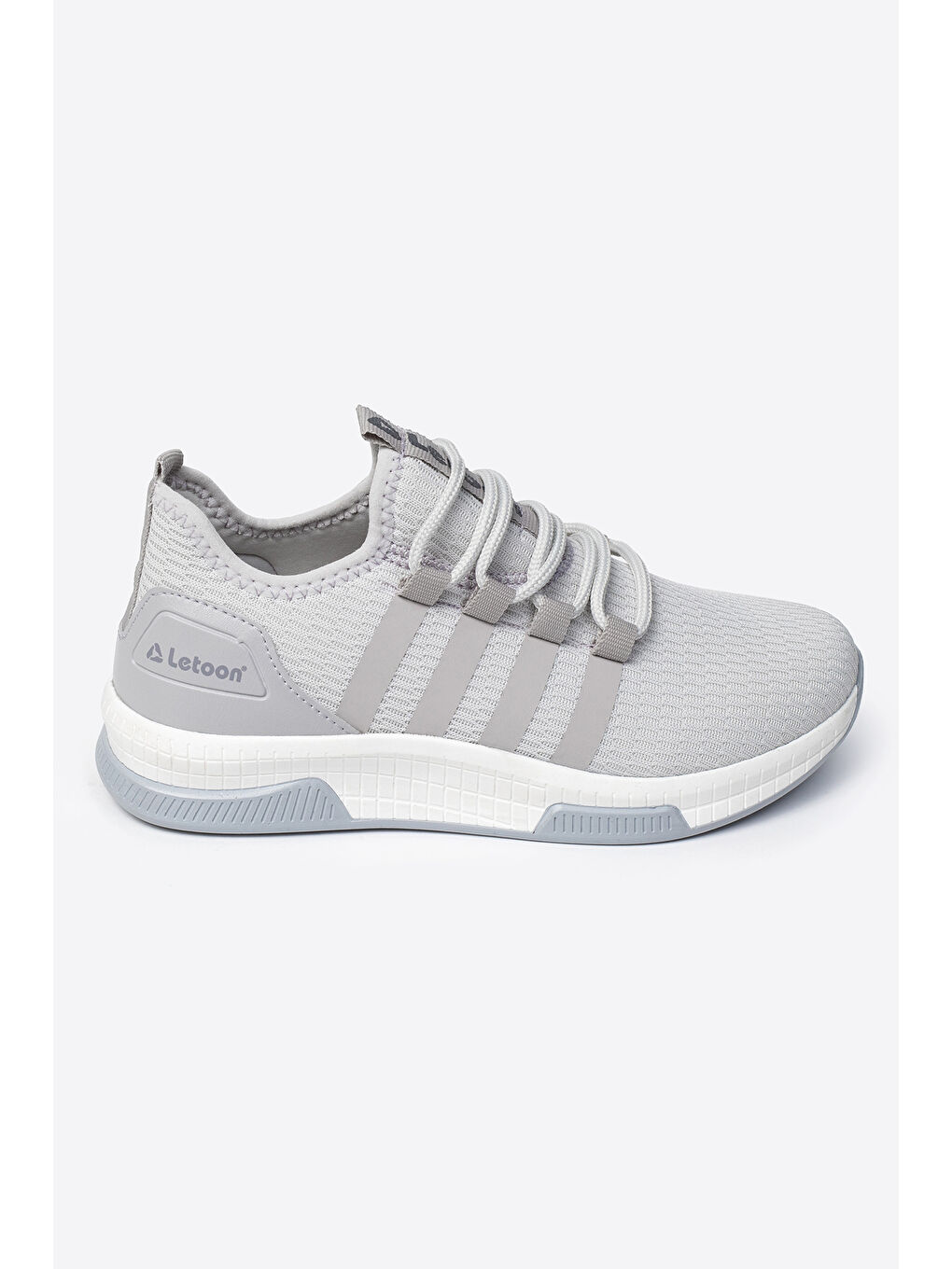 Gri Yuvarlak Burunlu Bağcıklı Erkek Spor Ayakkabı-1