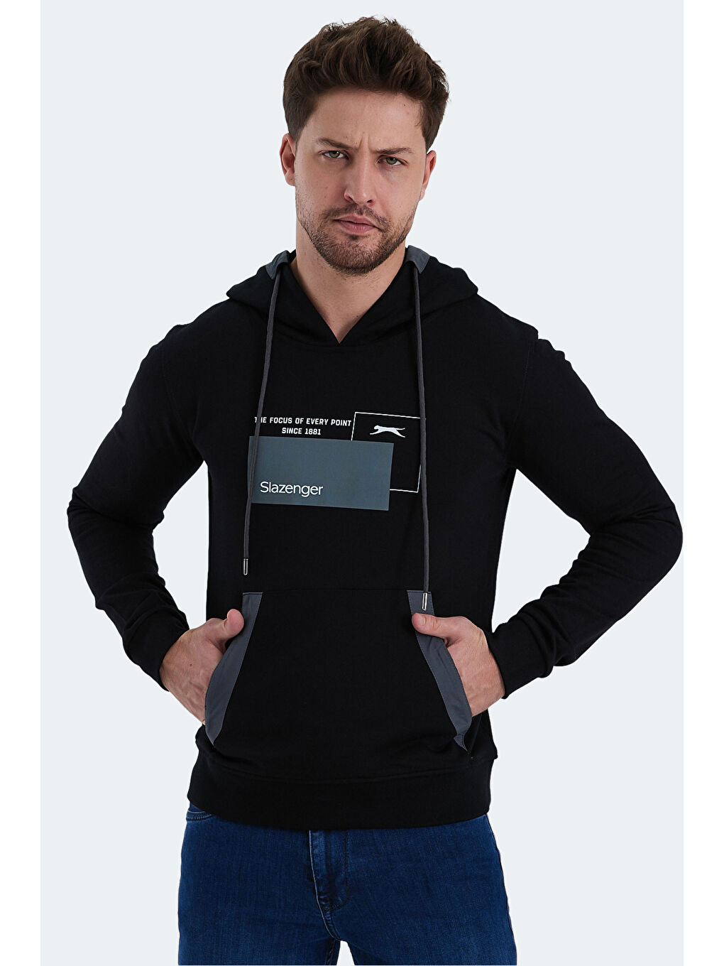 Erkek Hoodie Siyah-3