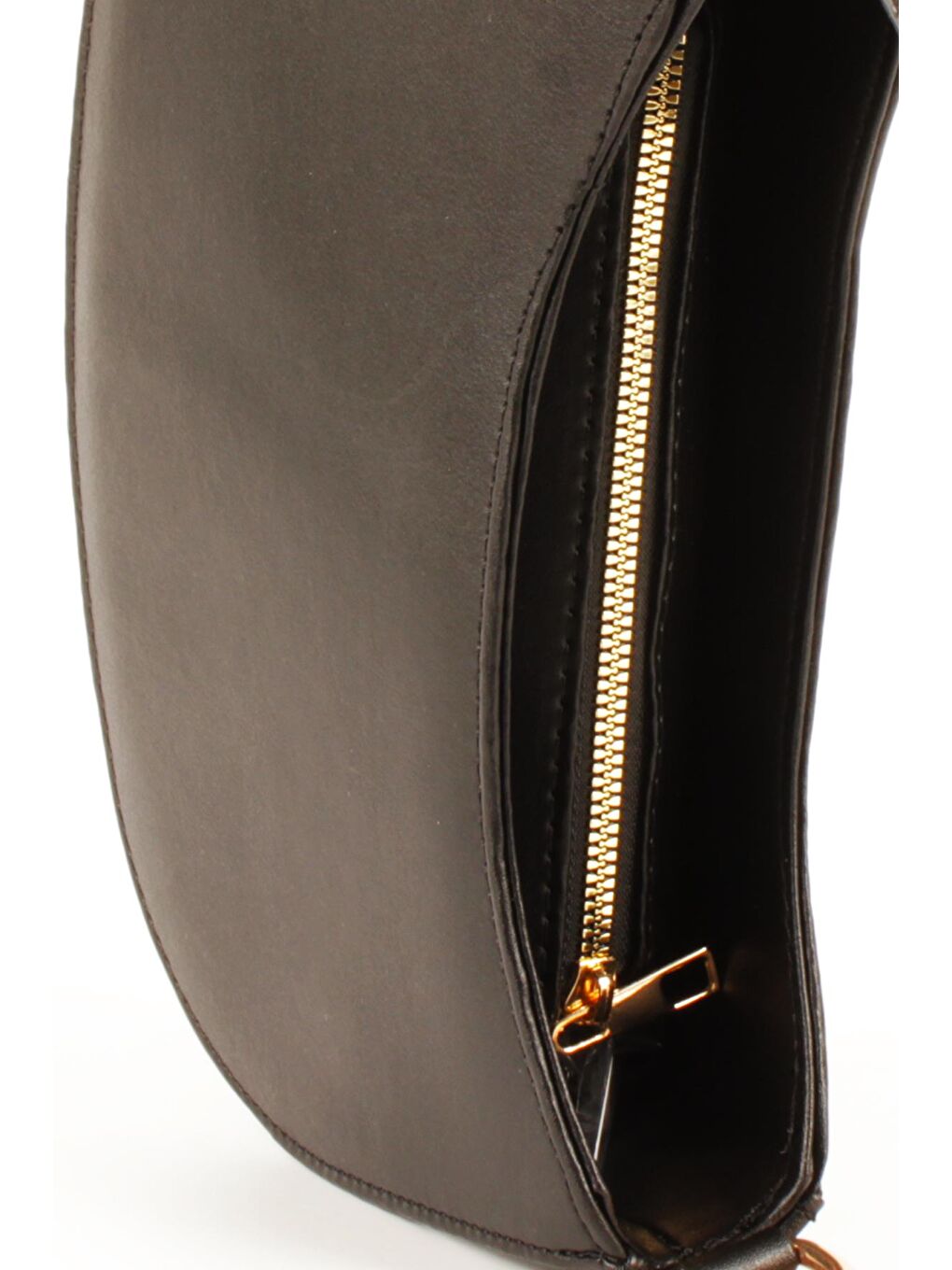 Siyah Kadın Deri Görünümlü Yarı Zincir Askılı Omuz ve Baget Çanta (10774)-4