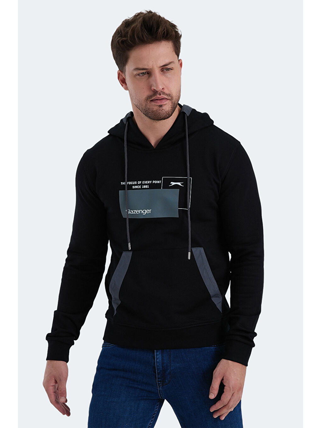 Erkek Hoodie Siyah-5