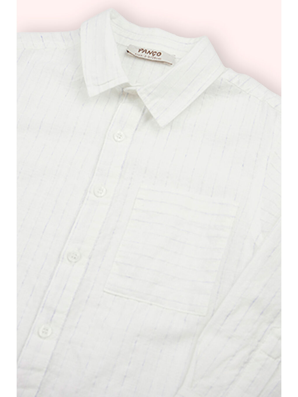 Erkek Çocuk Çizgili Gömlek Beyaz-3