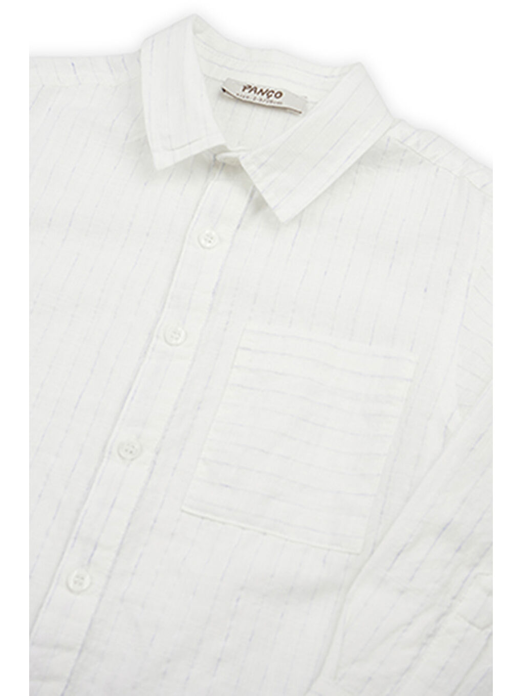 Erkek Çocuk Çizgili Gömlek Beyaz-5