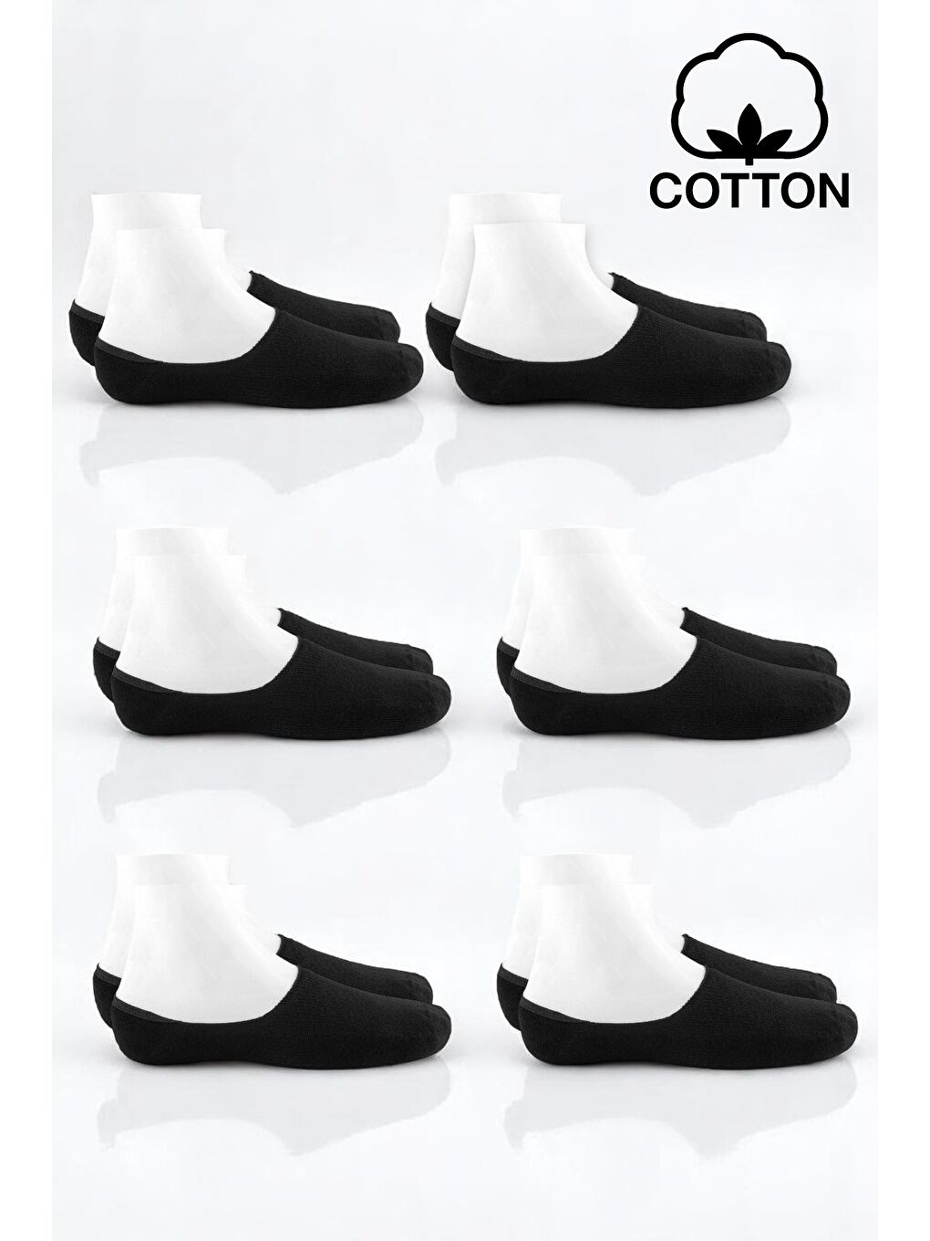 6'lı Kadın Siyah Pamuklu Yumuşak Kaliteli Babet Çorap