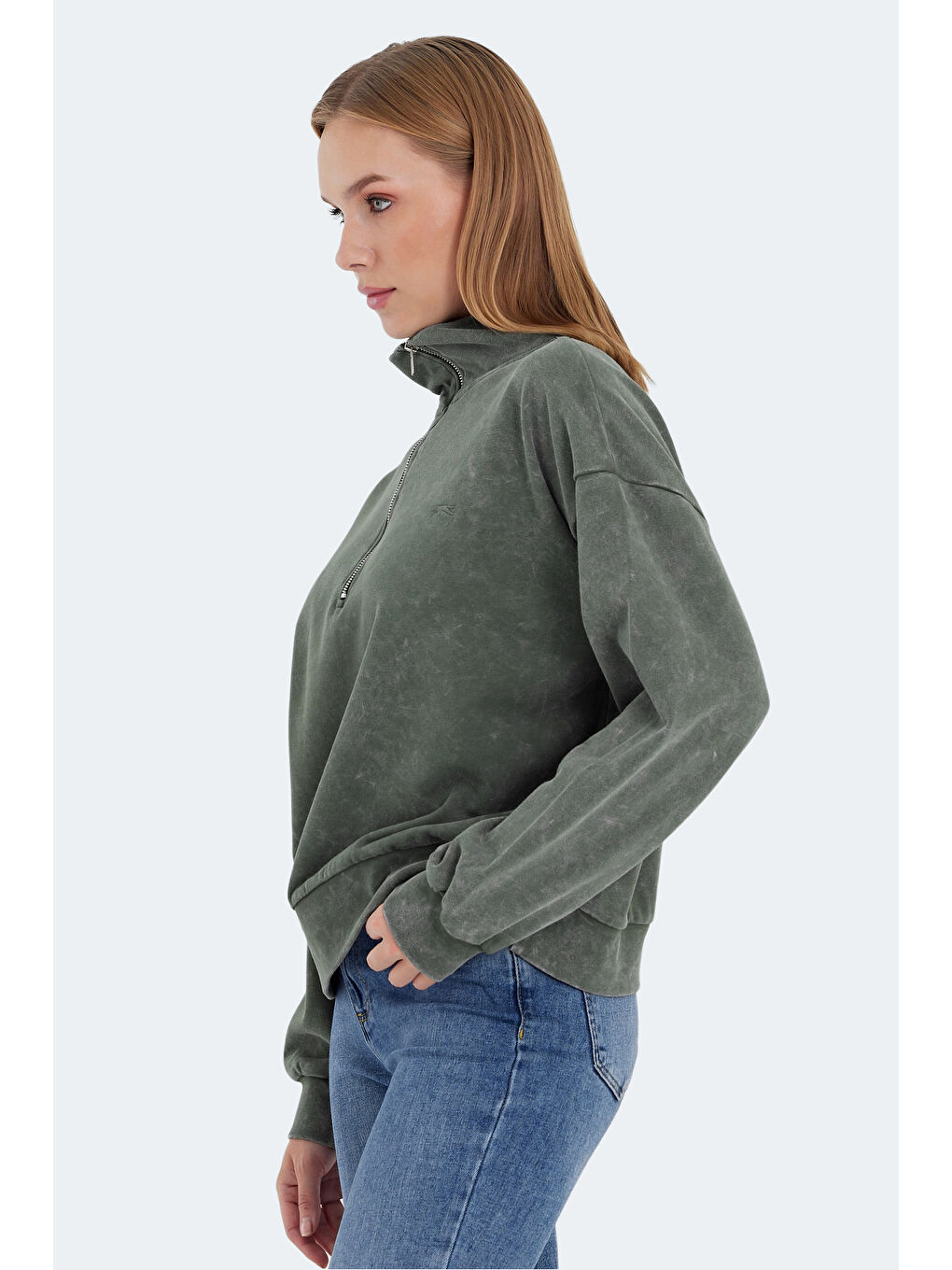 VIEWER Kadın Haki Sweatshirt-2