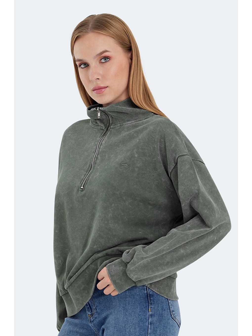 VIEWER Kadın Haki Sweatshirt-4