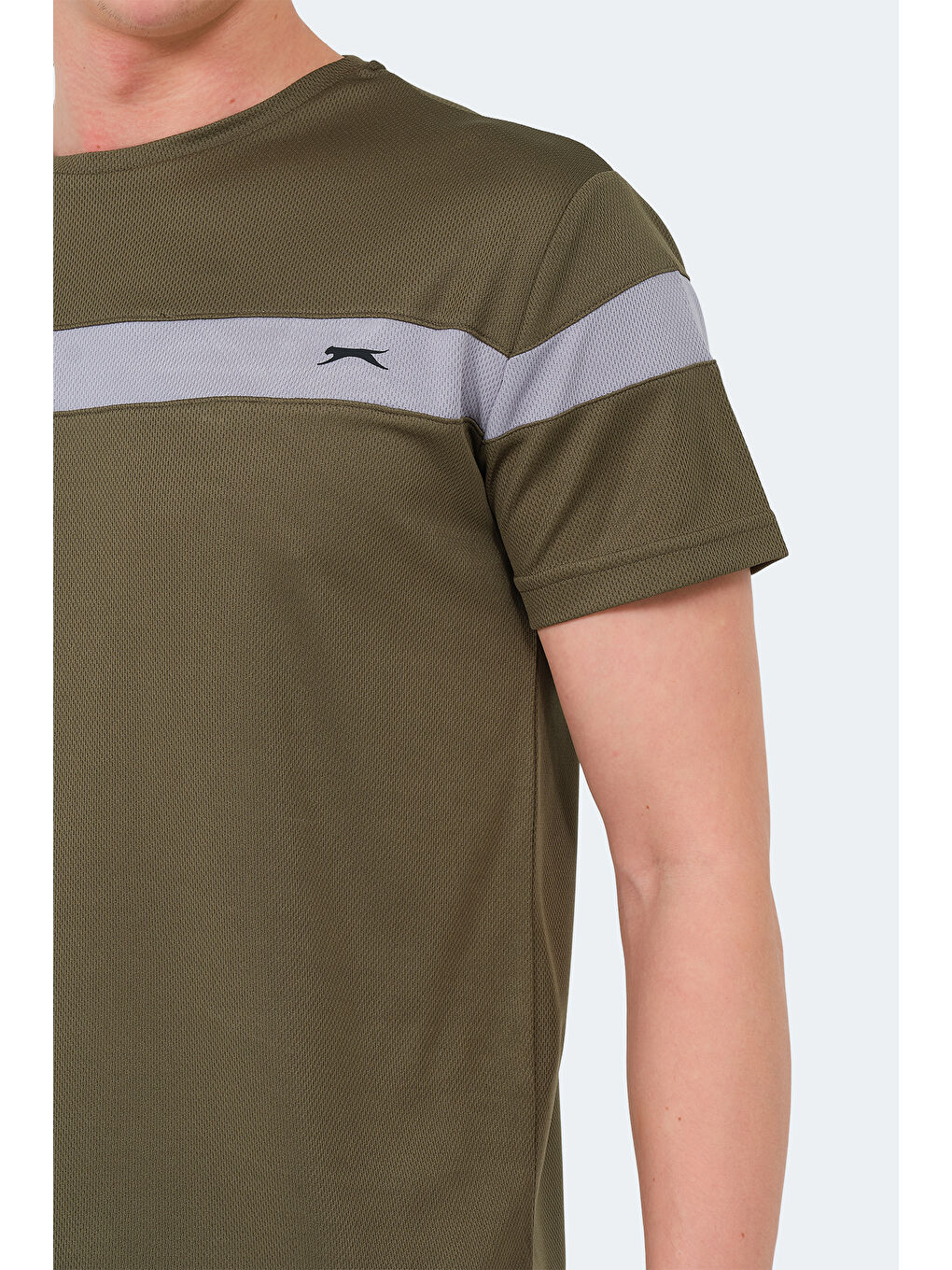 Haki Bisiklet Yaka Kısa Kollu Erkek Tişört-4