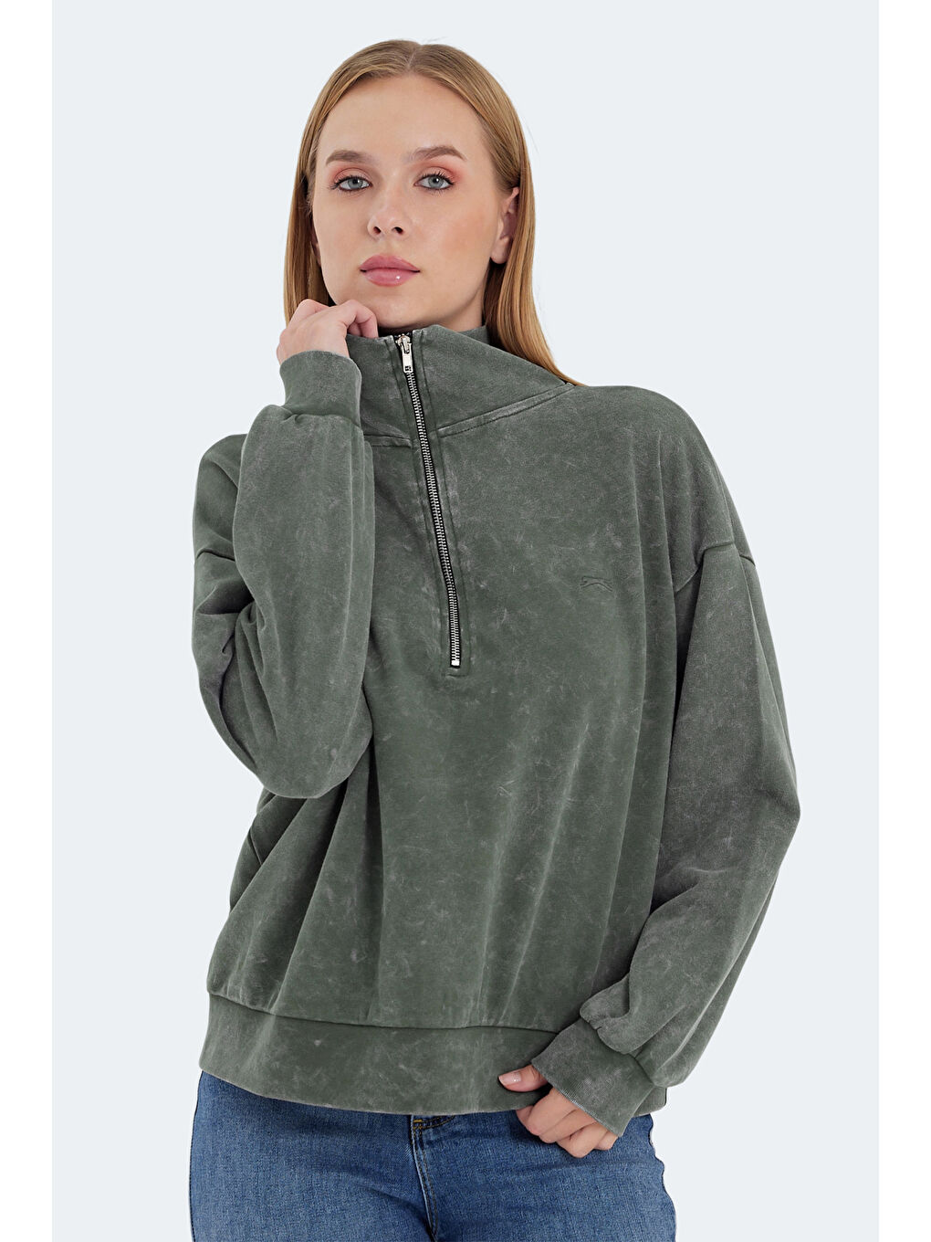 VIEWER Kadın Haki Sweatshirt-5