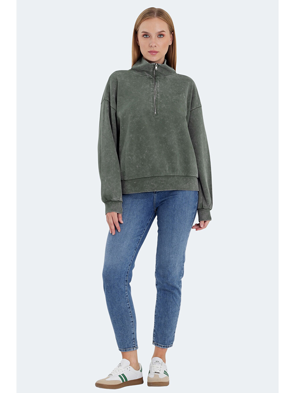 VIEWER Kadın Haki Sweatshirt-6