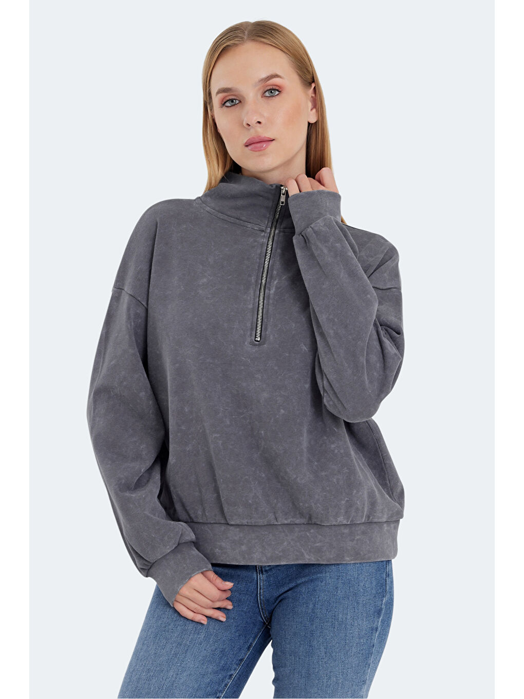 VIEWER Kadın Koyu Gri Sweatshirt-3