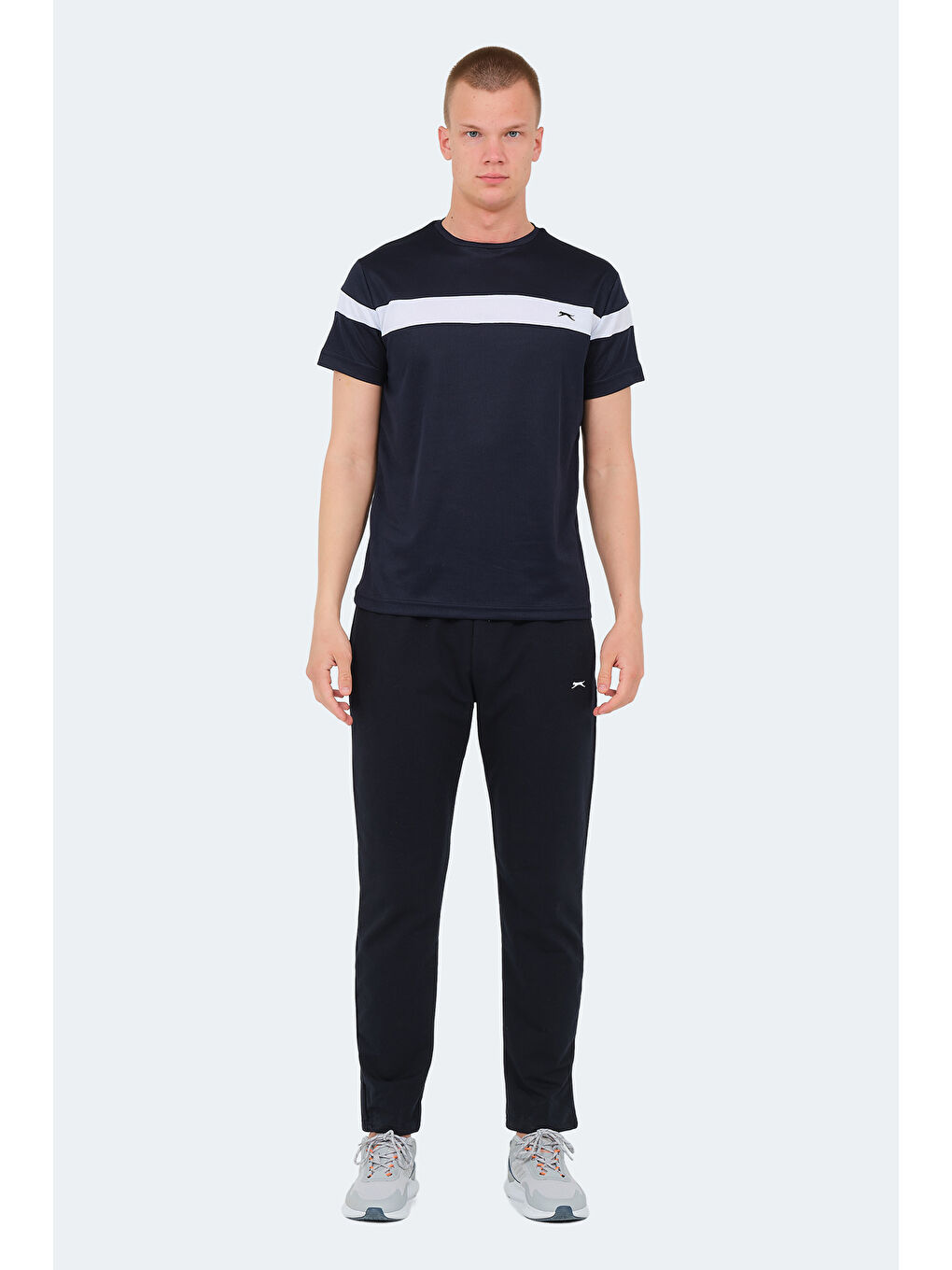 Lacivert Bisiklet Yaka Kısa Kollu Erkek Tişört-6