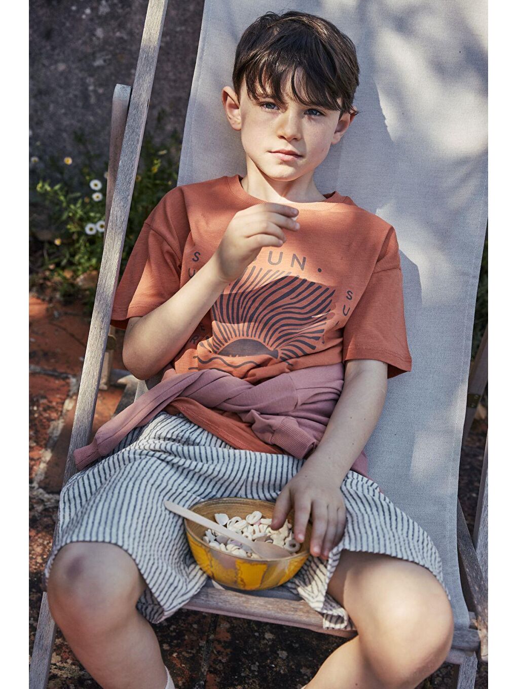 Turuncu Erkek Çocuk Baskılı Takım