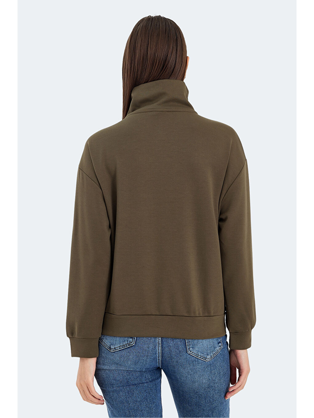 VIDAL Oversize Kadın Haki Sweatshirt-1
