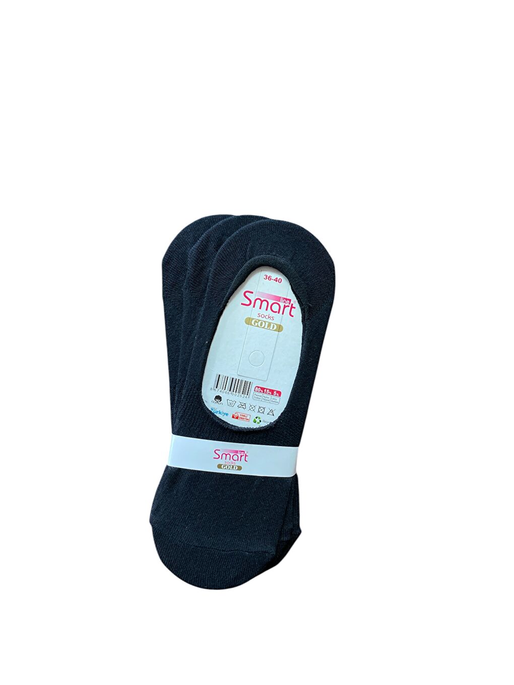 12'li Kadın Siyah Pamuklu Yumuşak Kaliteli Babet Çorap-3