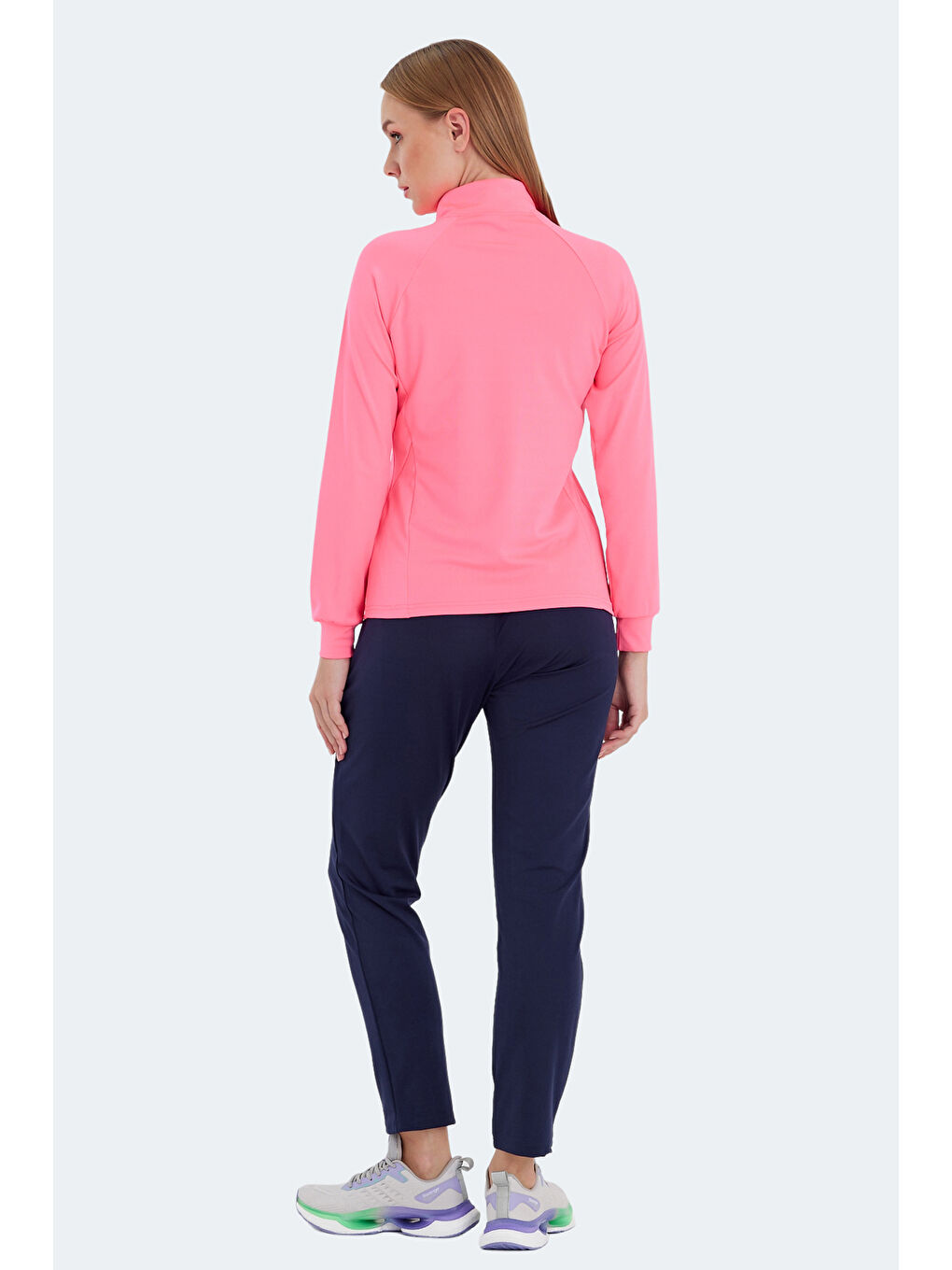 RAQUEL IN Kadın Fermuarlı Dik Yaka Cepli Fuşya Eşofman Takımı-1