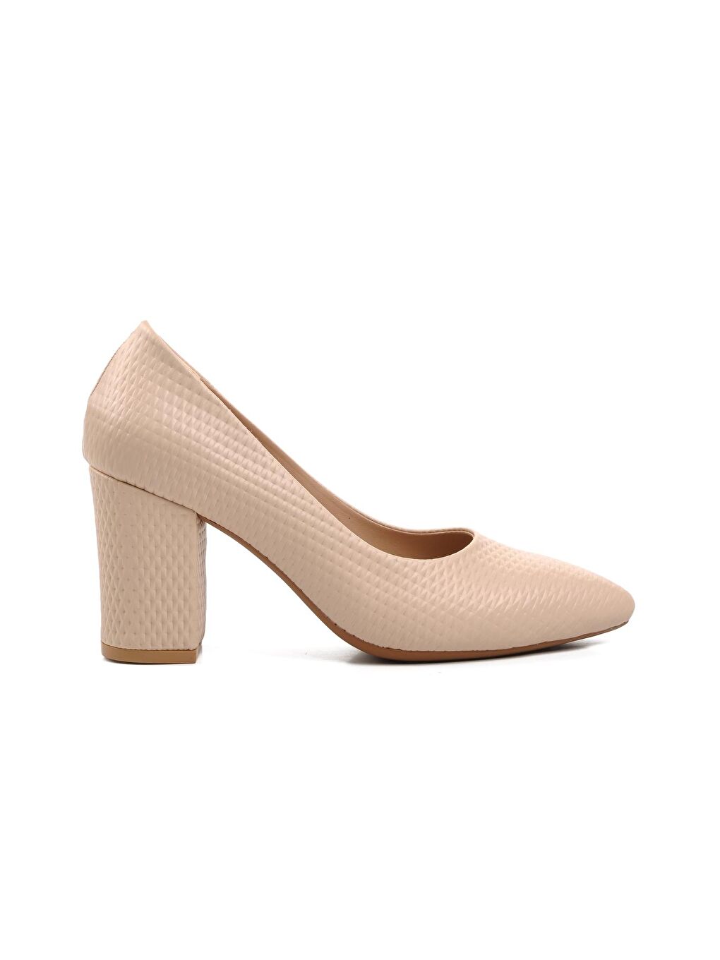 289204 Bej Kadın Topuklu Ayakkabı