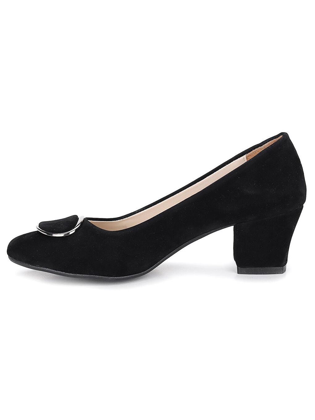 Siyah Süet Tokalı 5 Cm Topuklu Kadın Ayakkabı 11404-2019-4