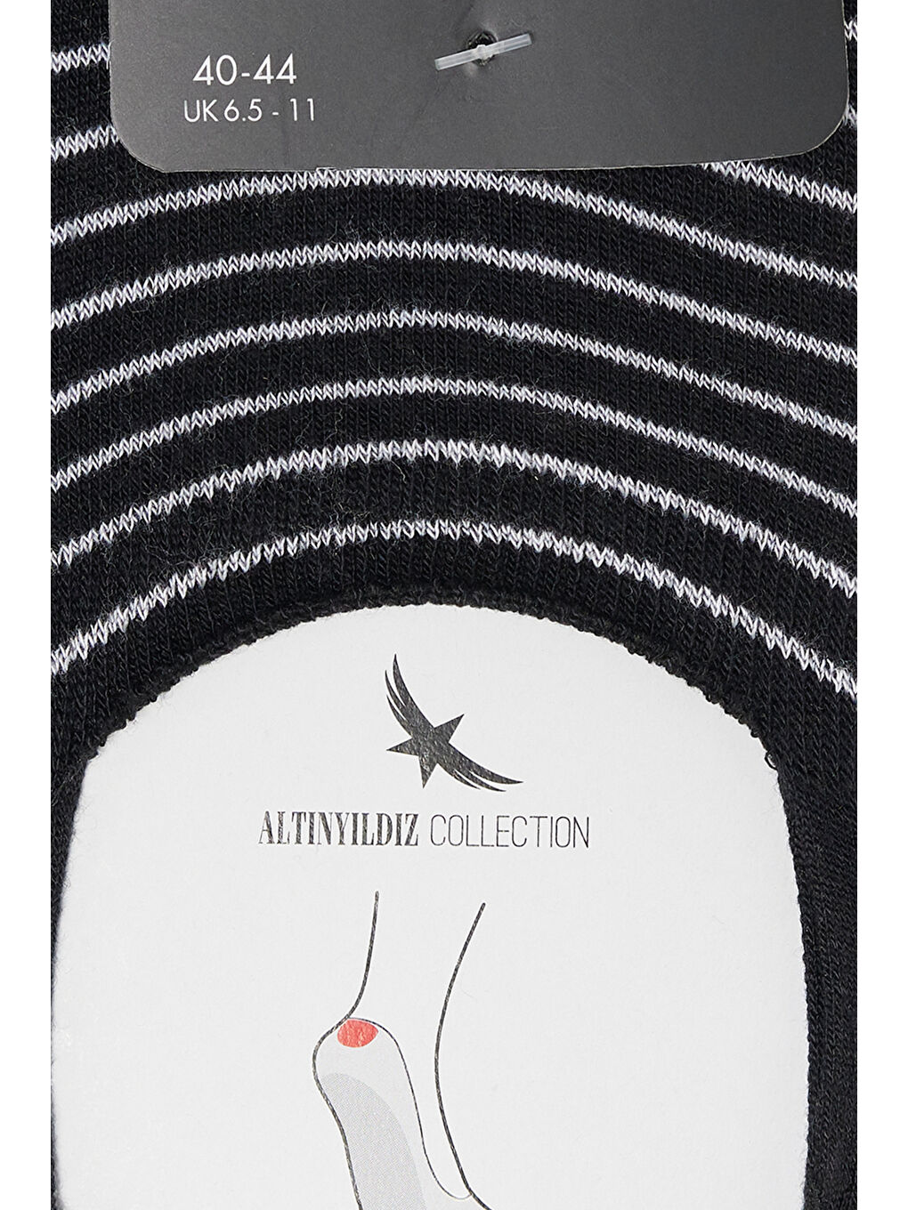 Erkek Siyah-Beyaz Tekli Babet Çorap-1