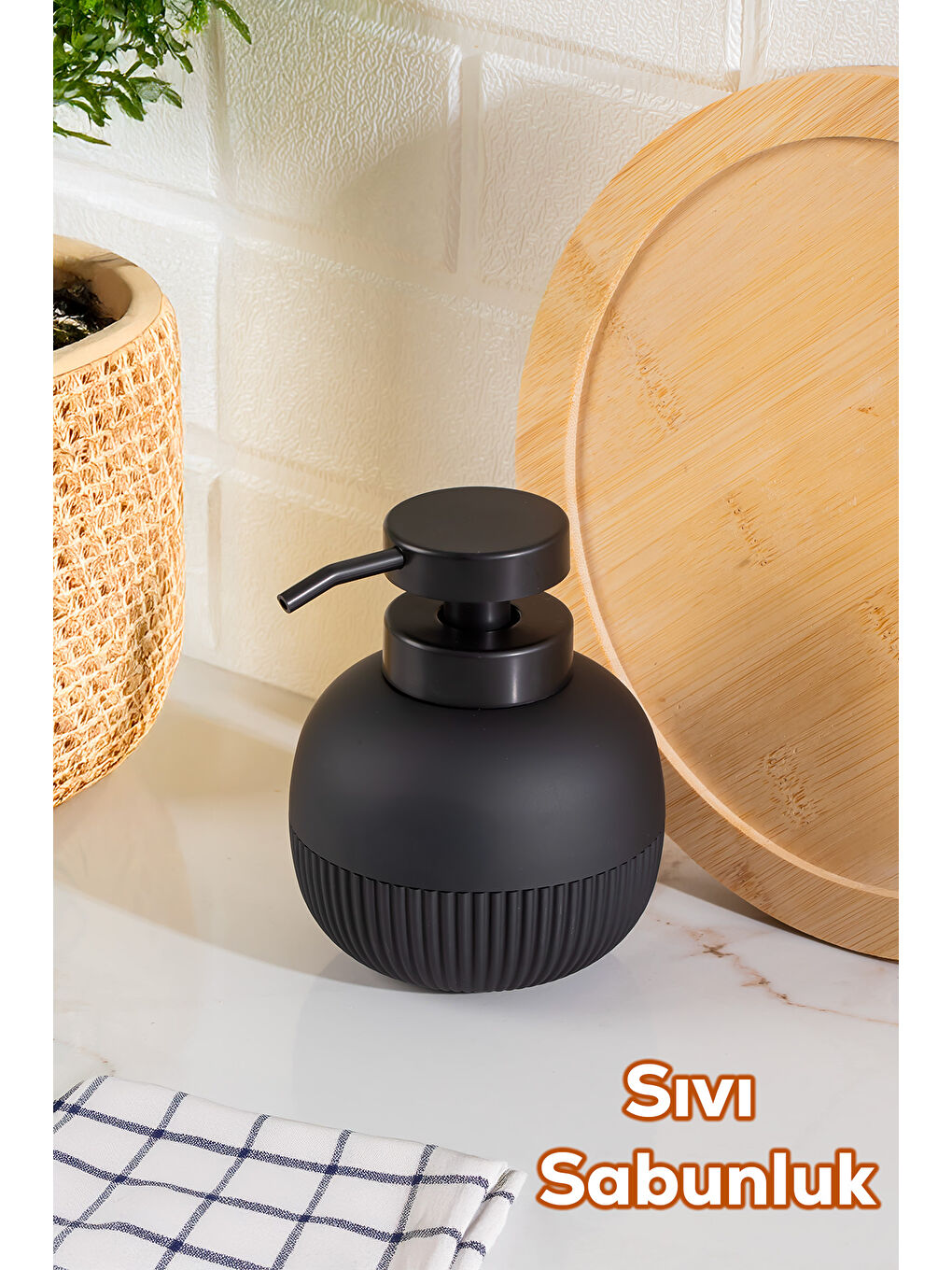 3118 Banyo ve Mutfak Sıvı Sabunluk 450ML Siyah