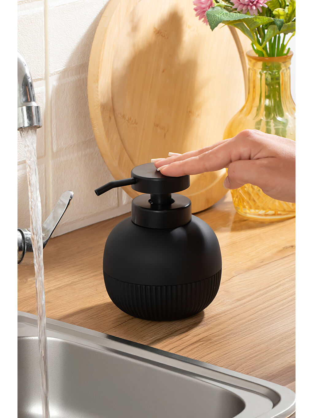 3118 Banyo ve Mutfak Sıvı Sabunluk 450ML Siyah-1